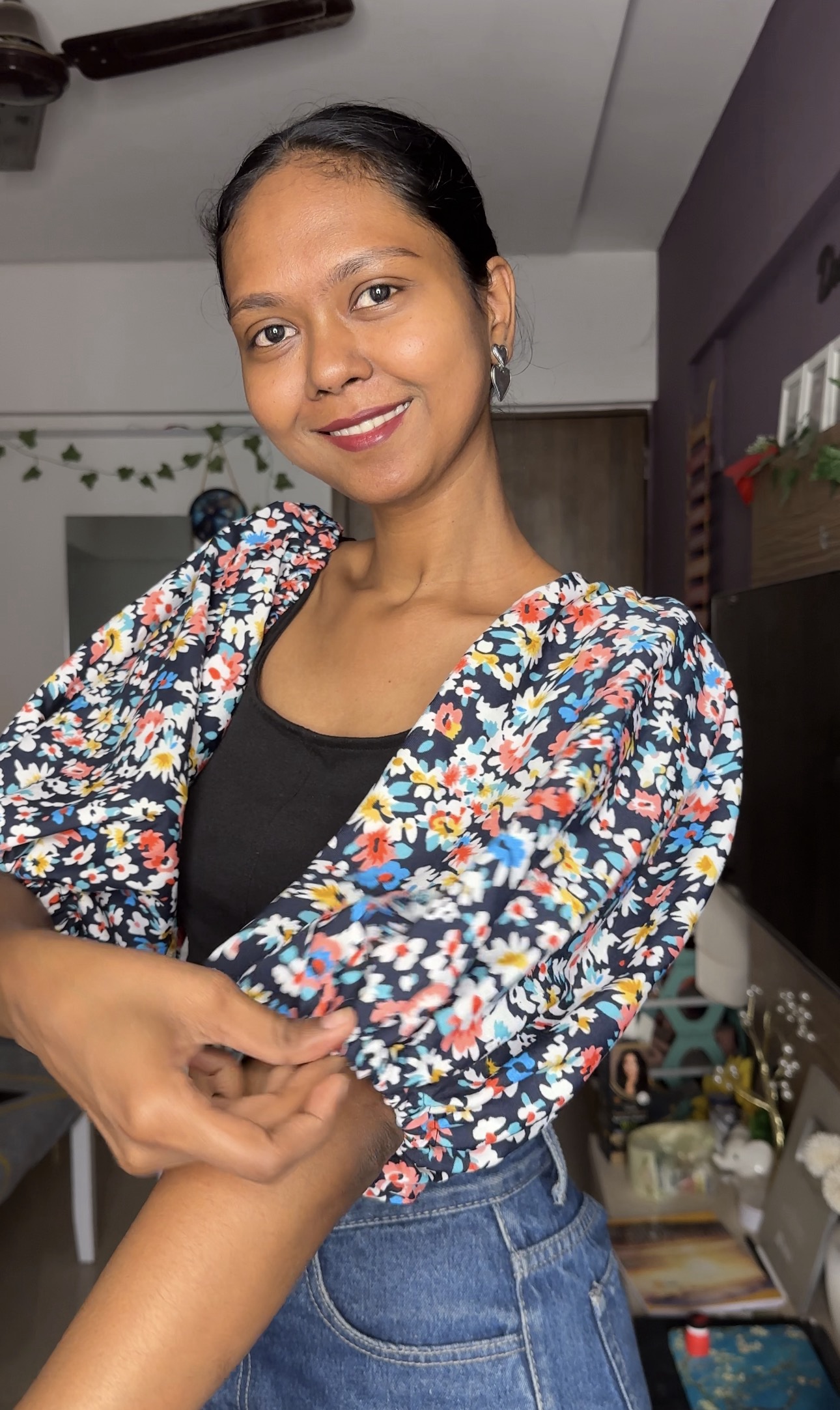 Floral Cotton Puff Sleeves