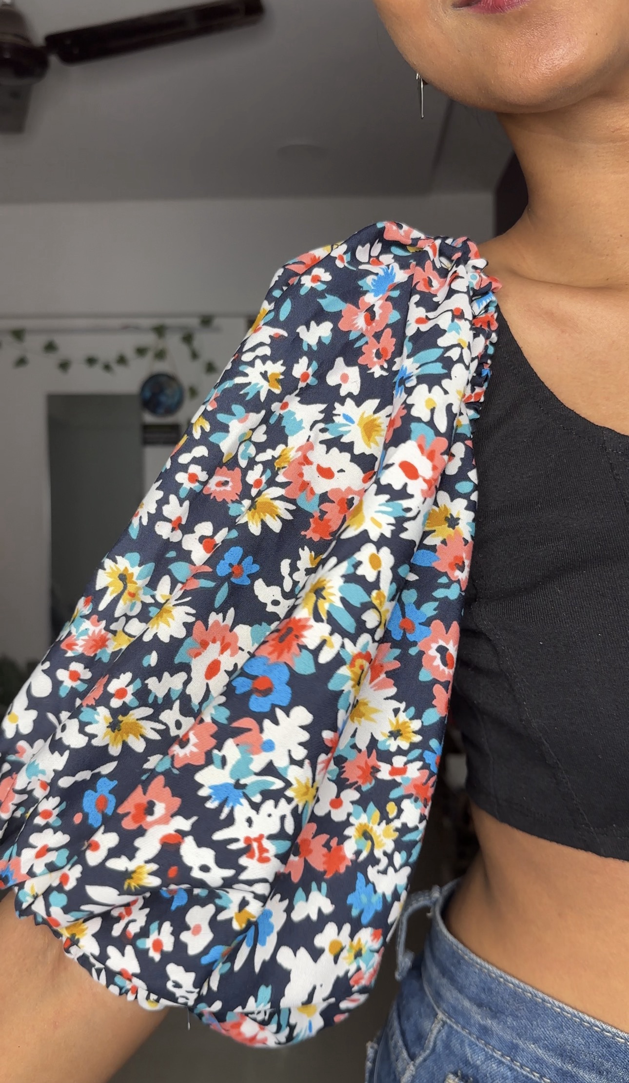 Floral Cotton Puff Sleeves