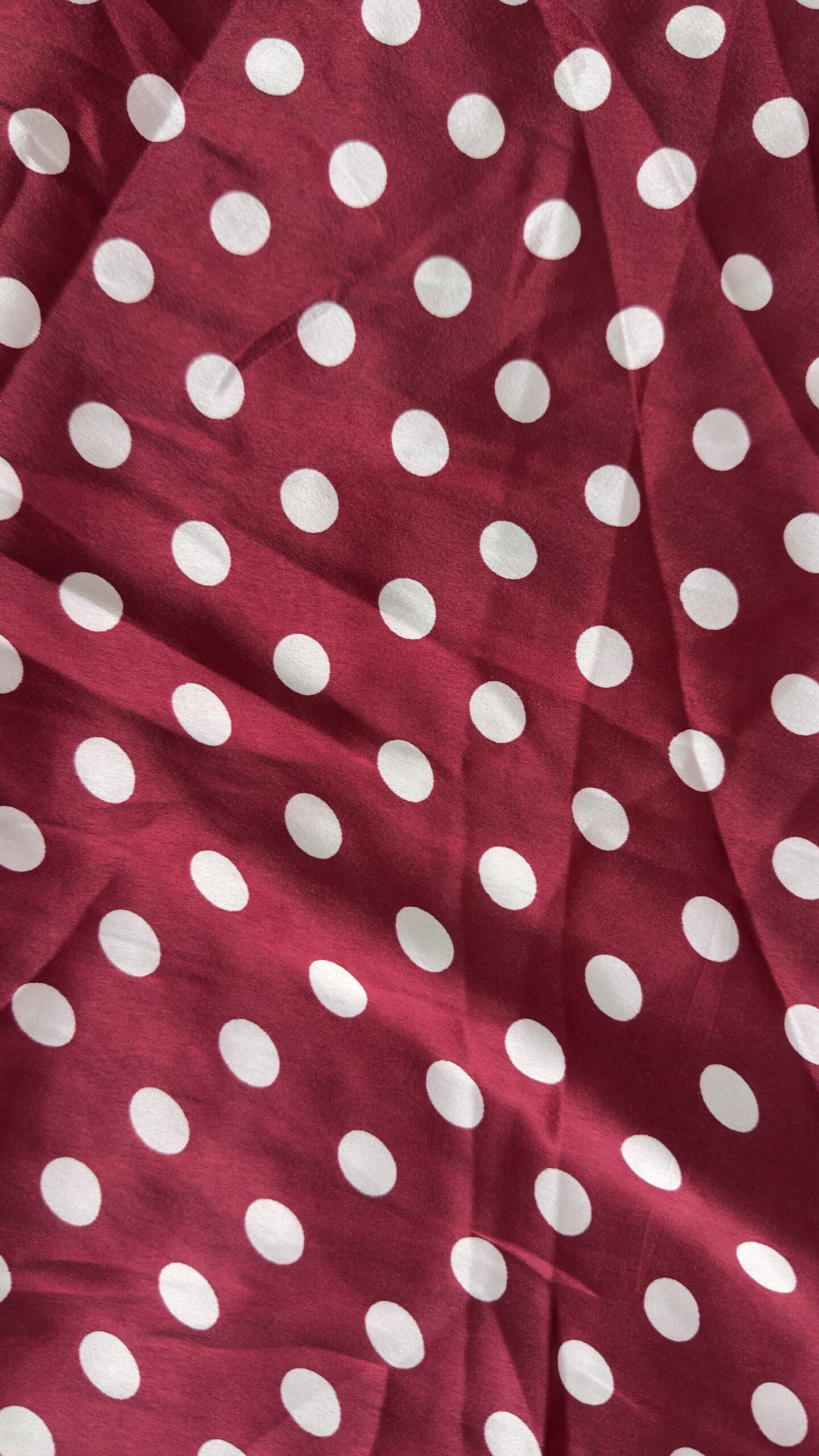 Maroon Polka Dots print satin multiway skirt