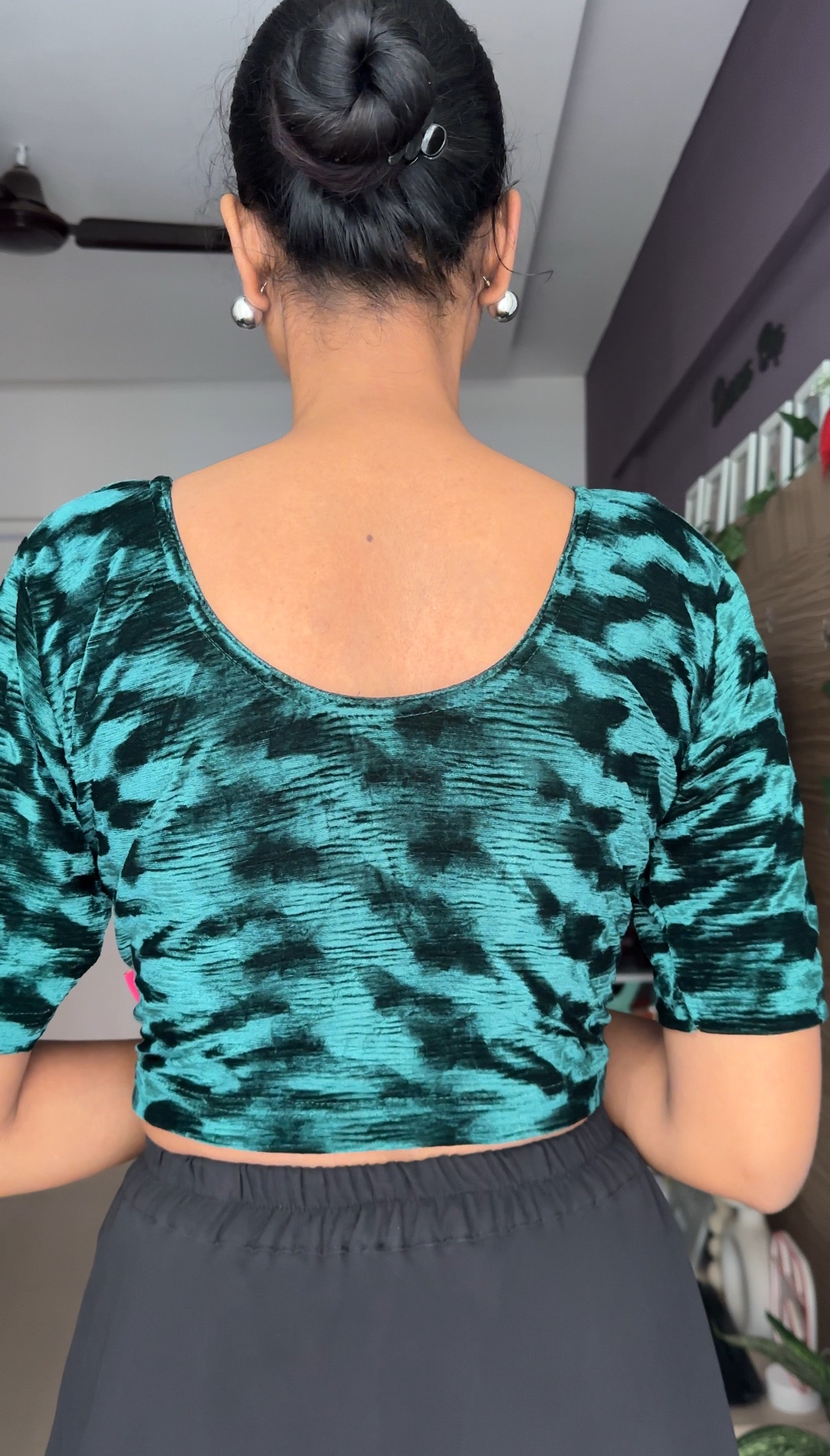 Premium quality velvet green blouse