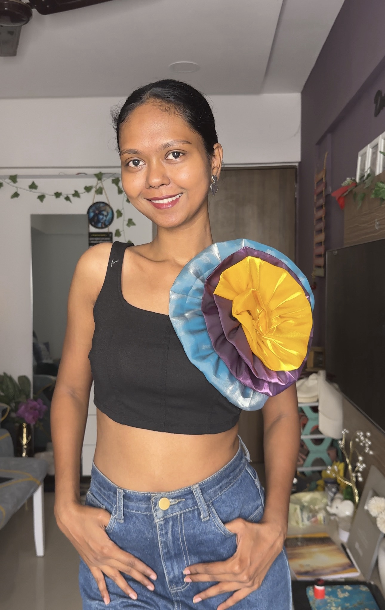 Tricolour Flower Detachable Broach