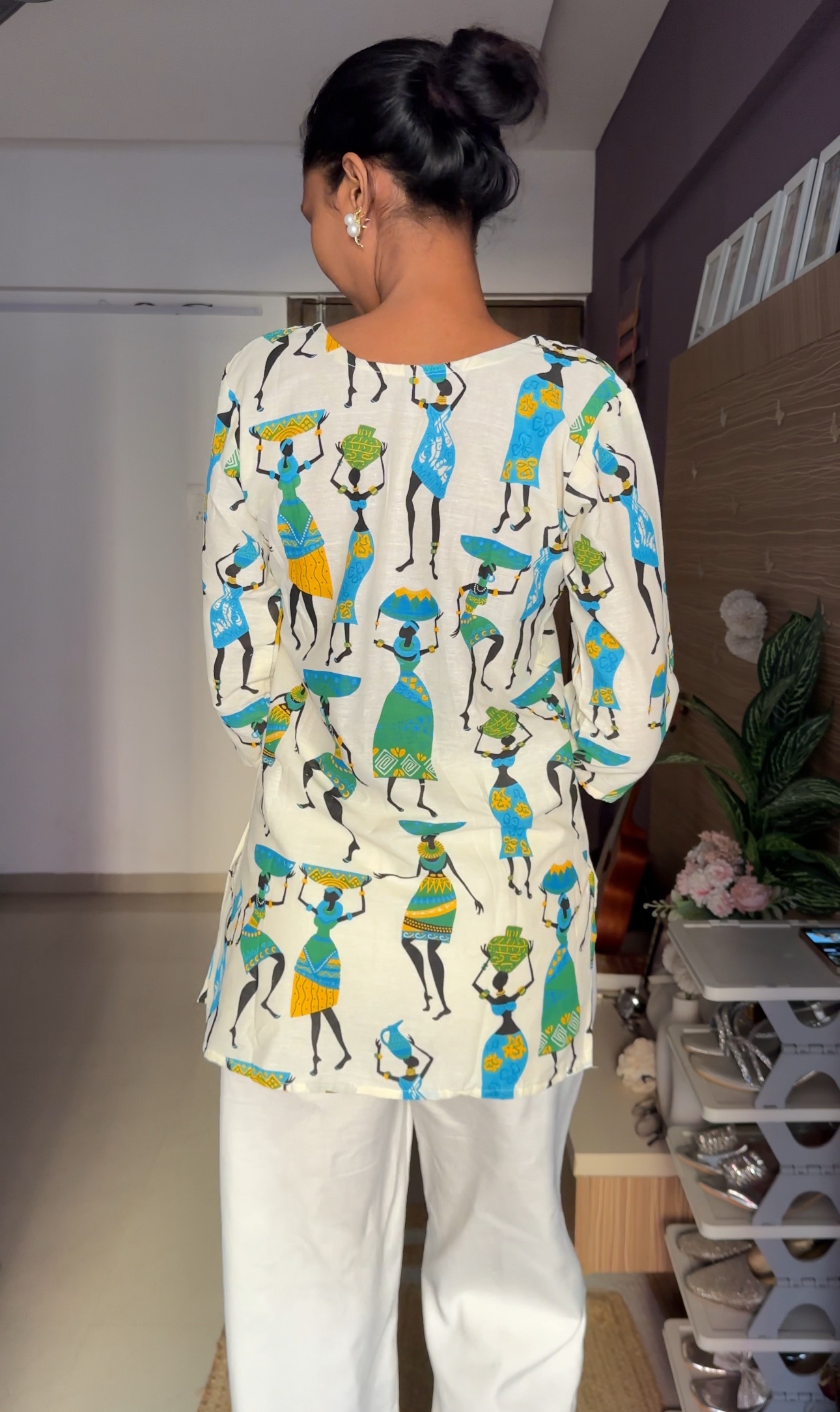 Warli Print Short Kurti