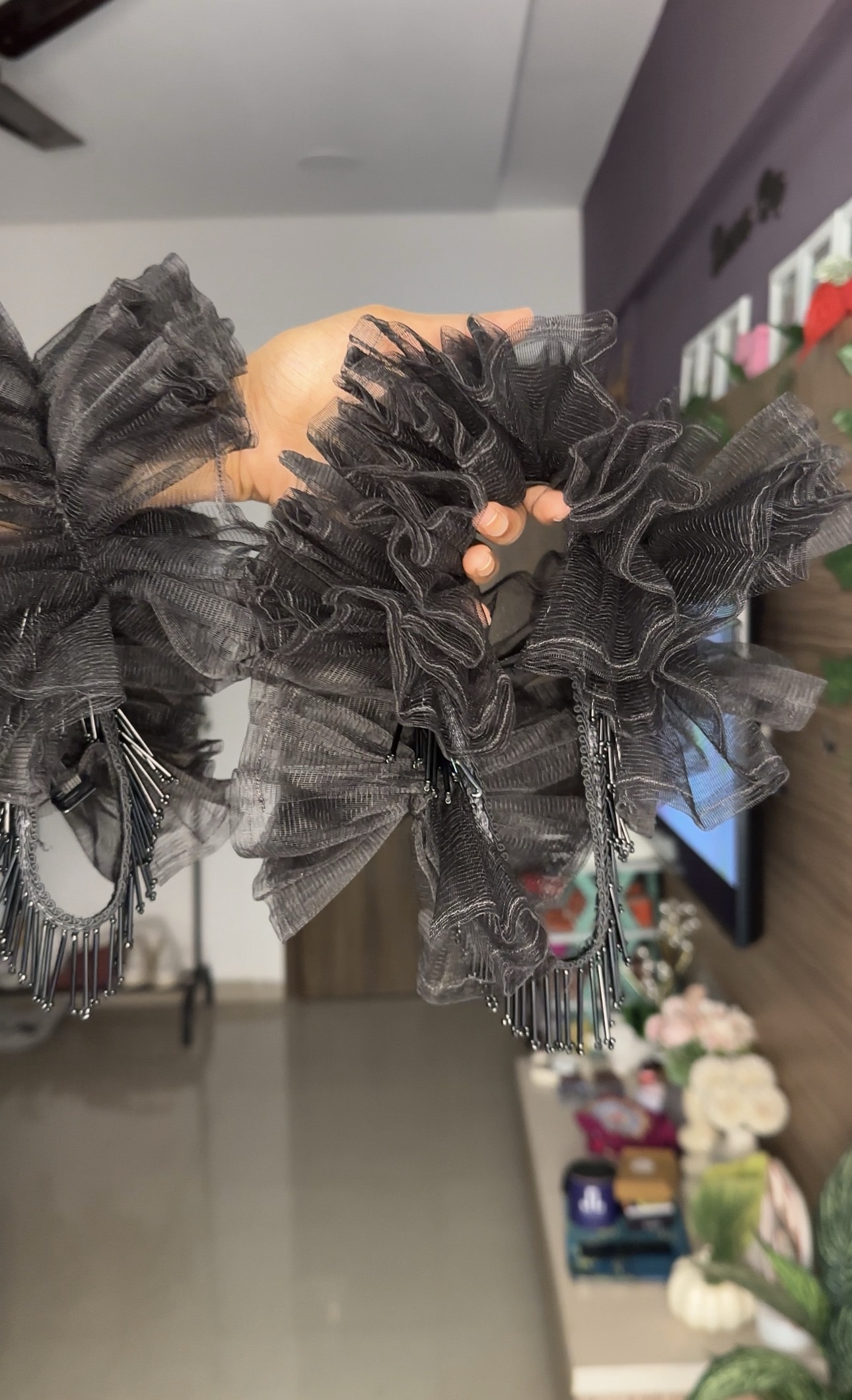 Tassel Net Ruffle Detachable Bra Straps Sleeves