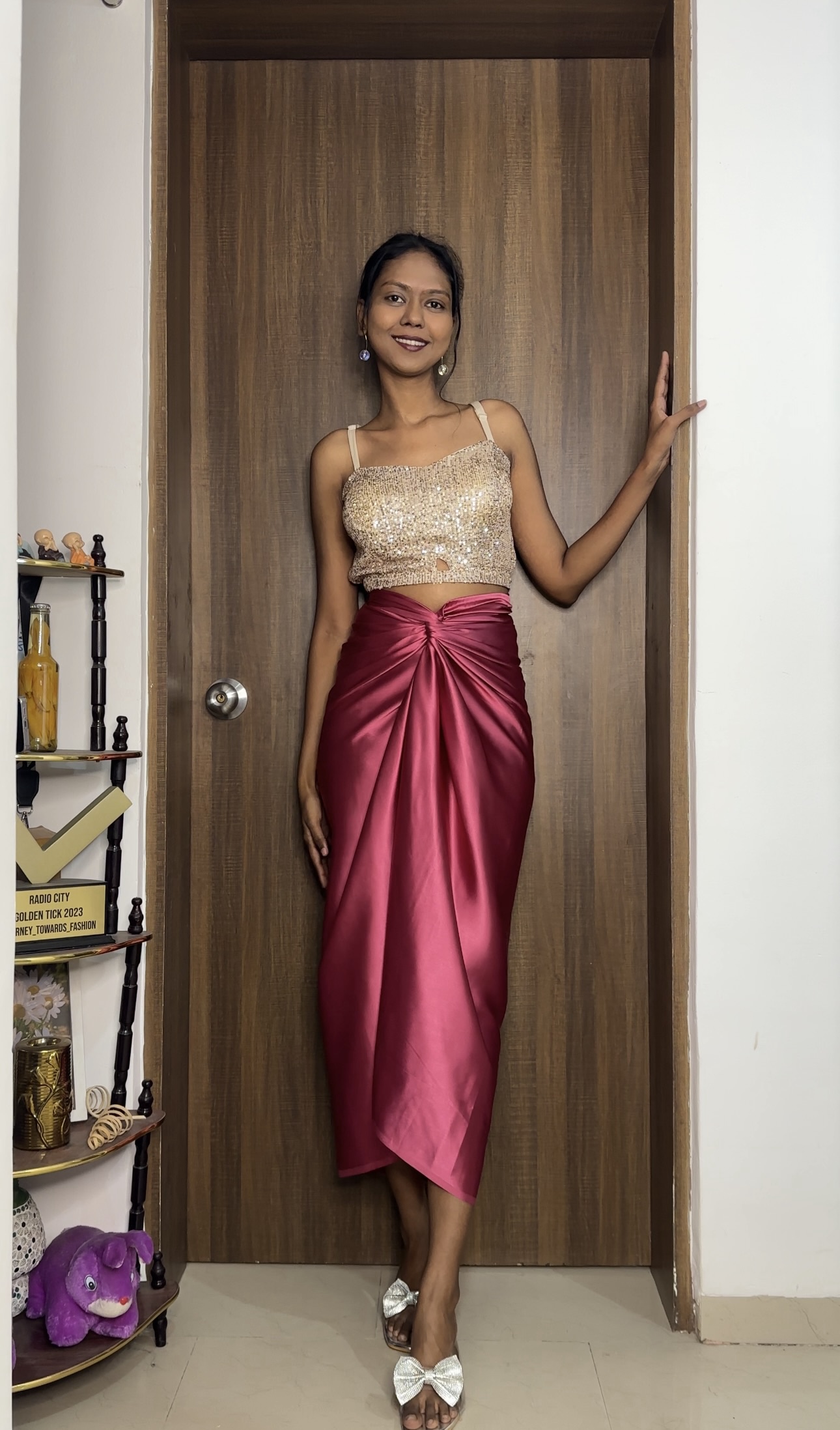 Coral Satin Multiway Skirt
