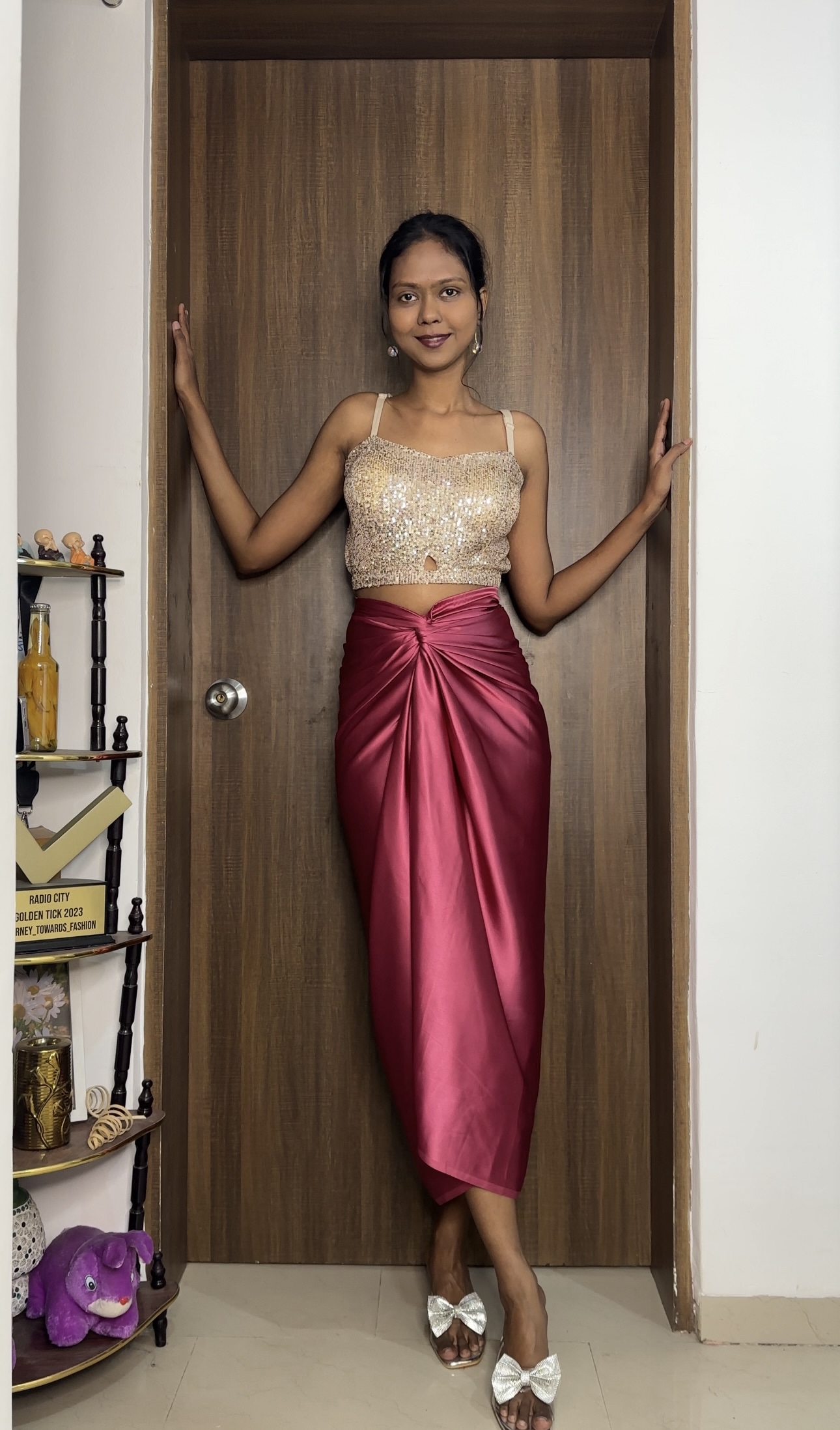 Coral Satin Multiway Skirt