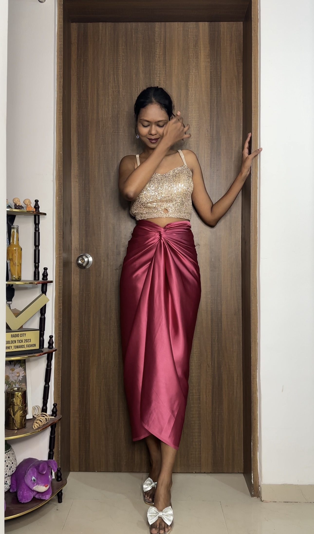 Coral Satin Multiway Skirt