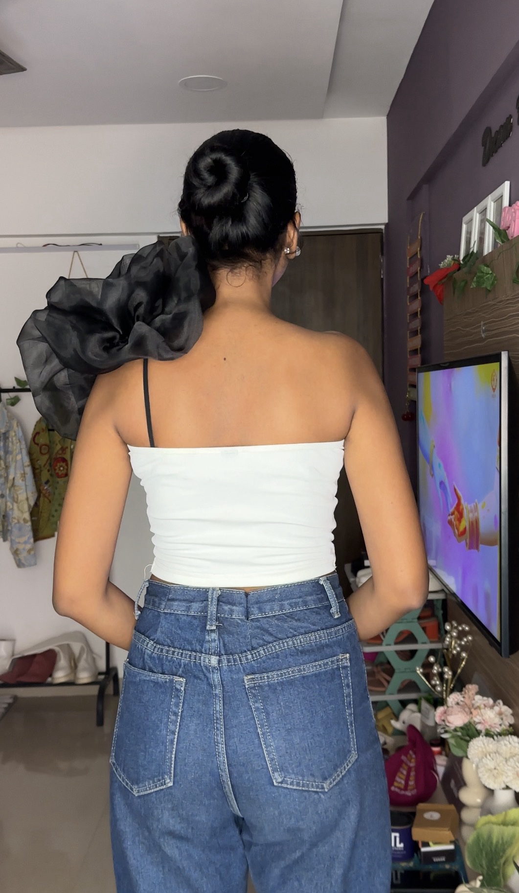 Detachable Black Flower Bra Straps