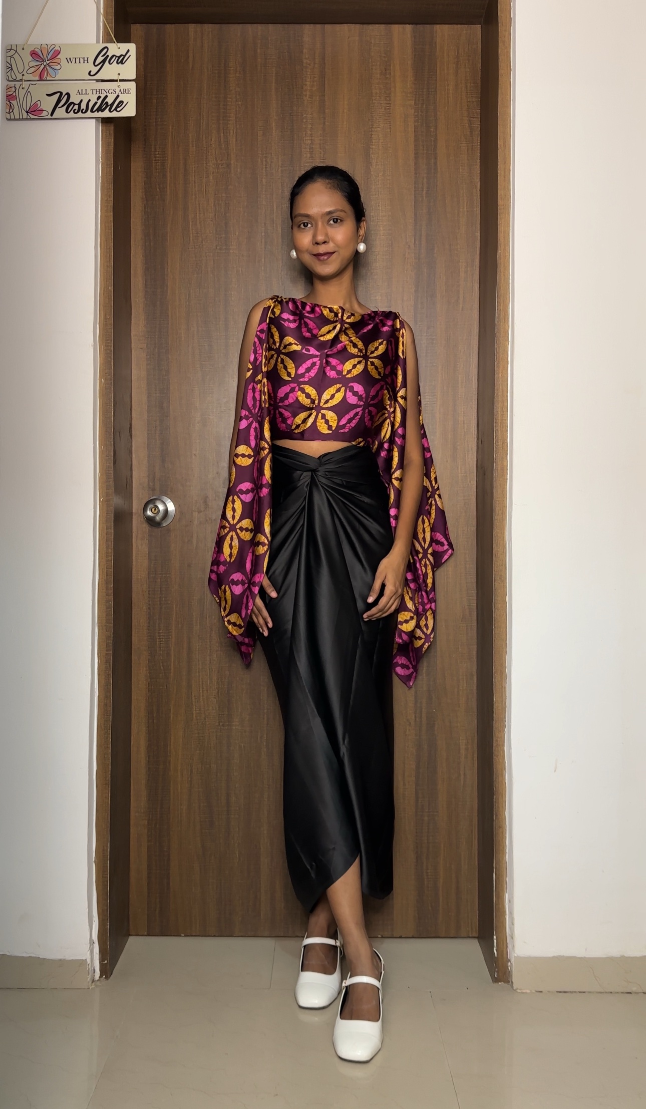 Purple Satin Multiway Top