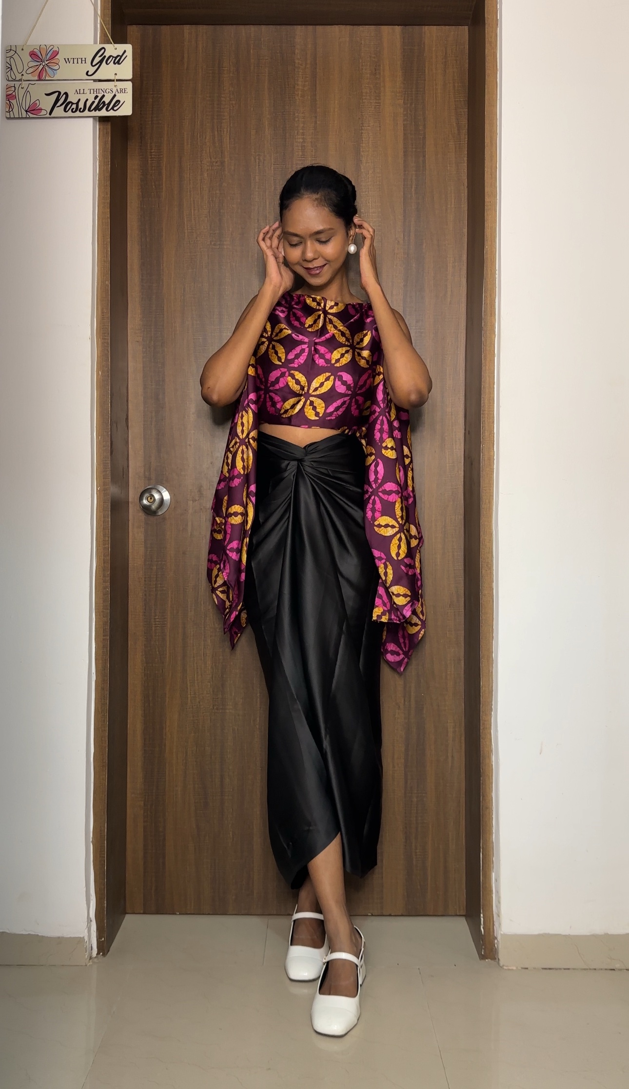 Purple Satin Multiway Top