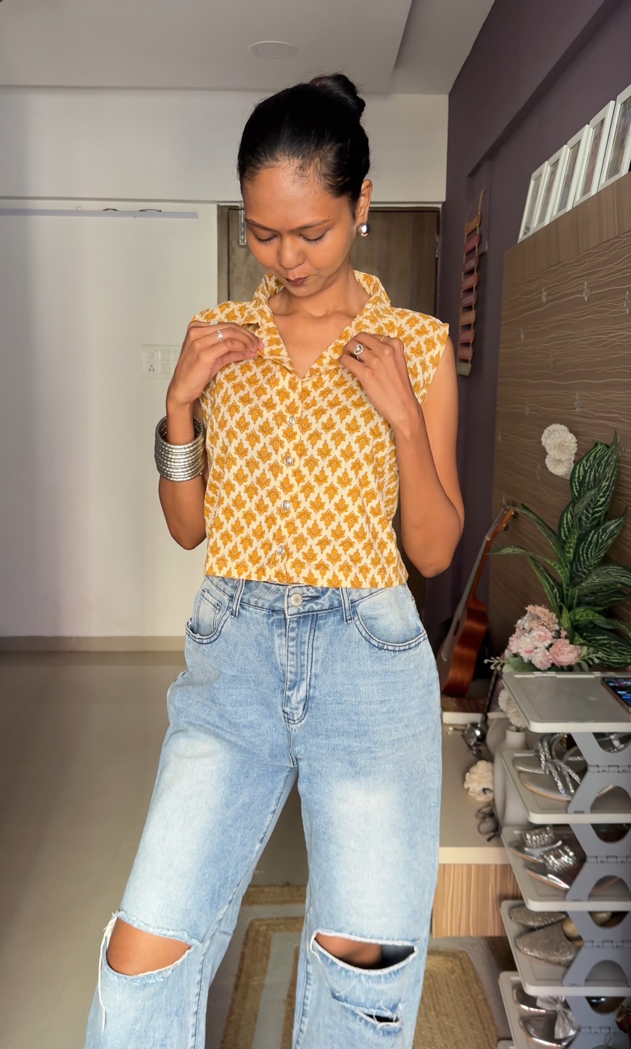 Occur Yellow Cotton Waistcoat