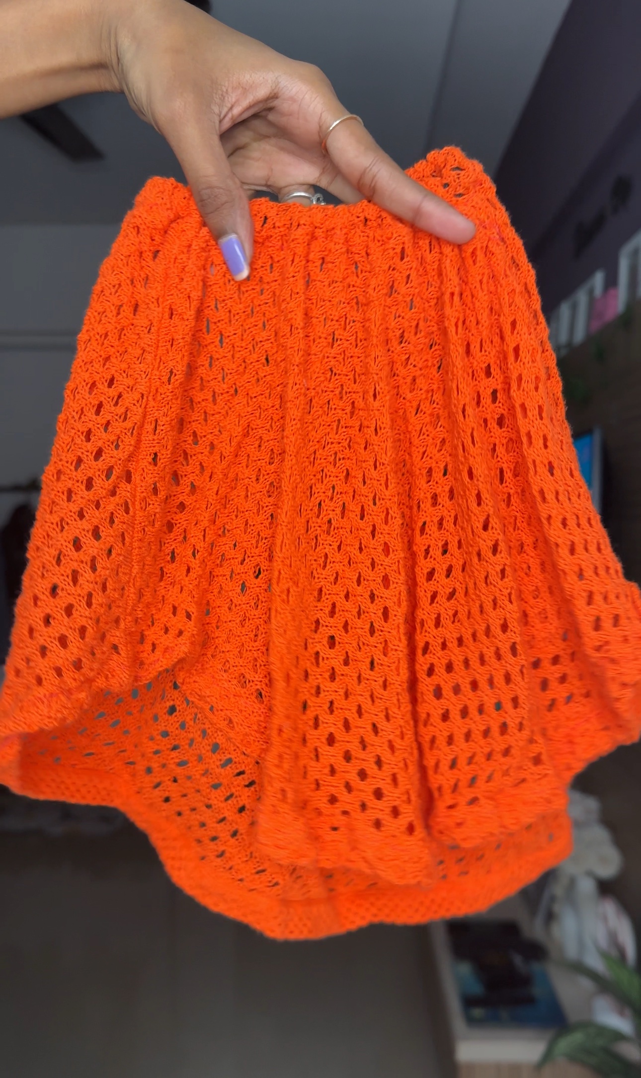 Orange Crochet Detachable Sleeves