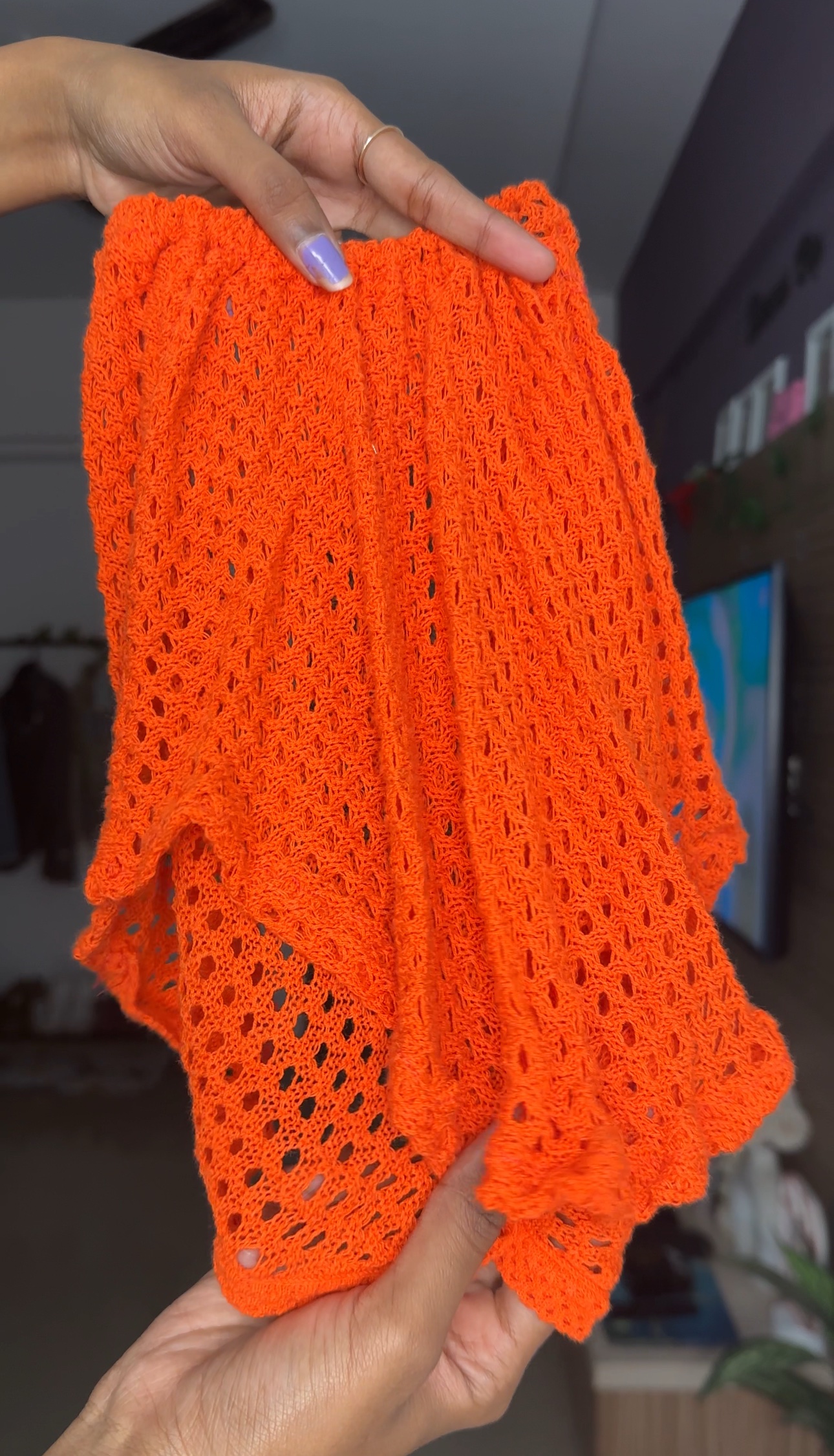 Orange Crochet Detachable Sleeves