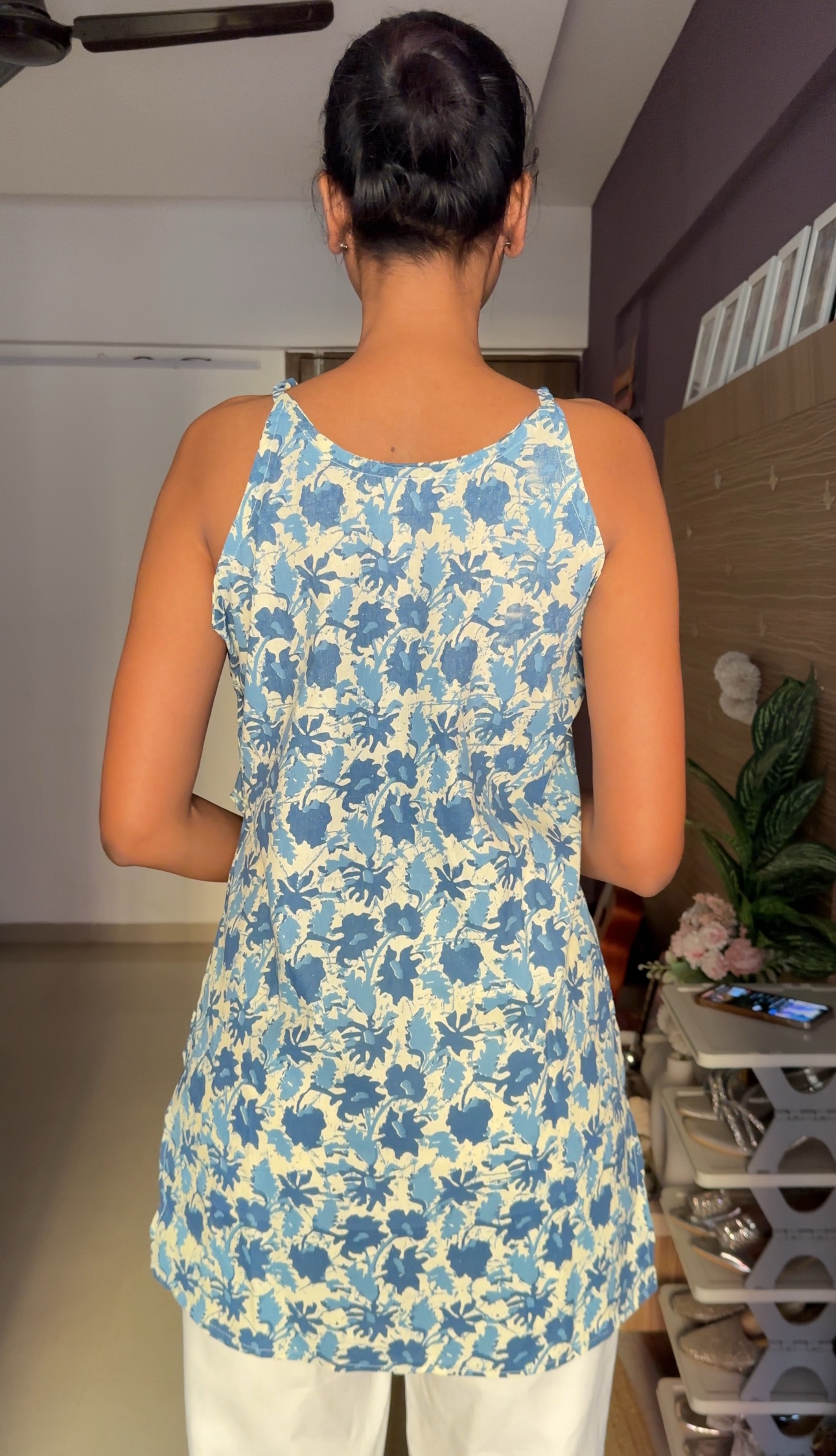 Blue Tie-Up Short Kurti