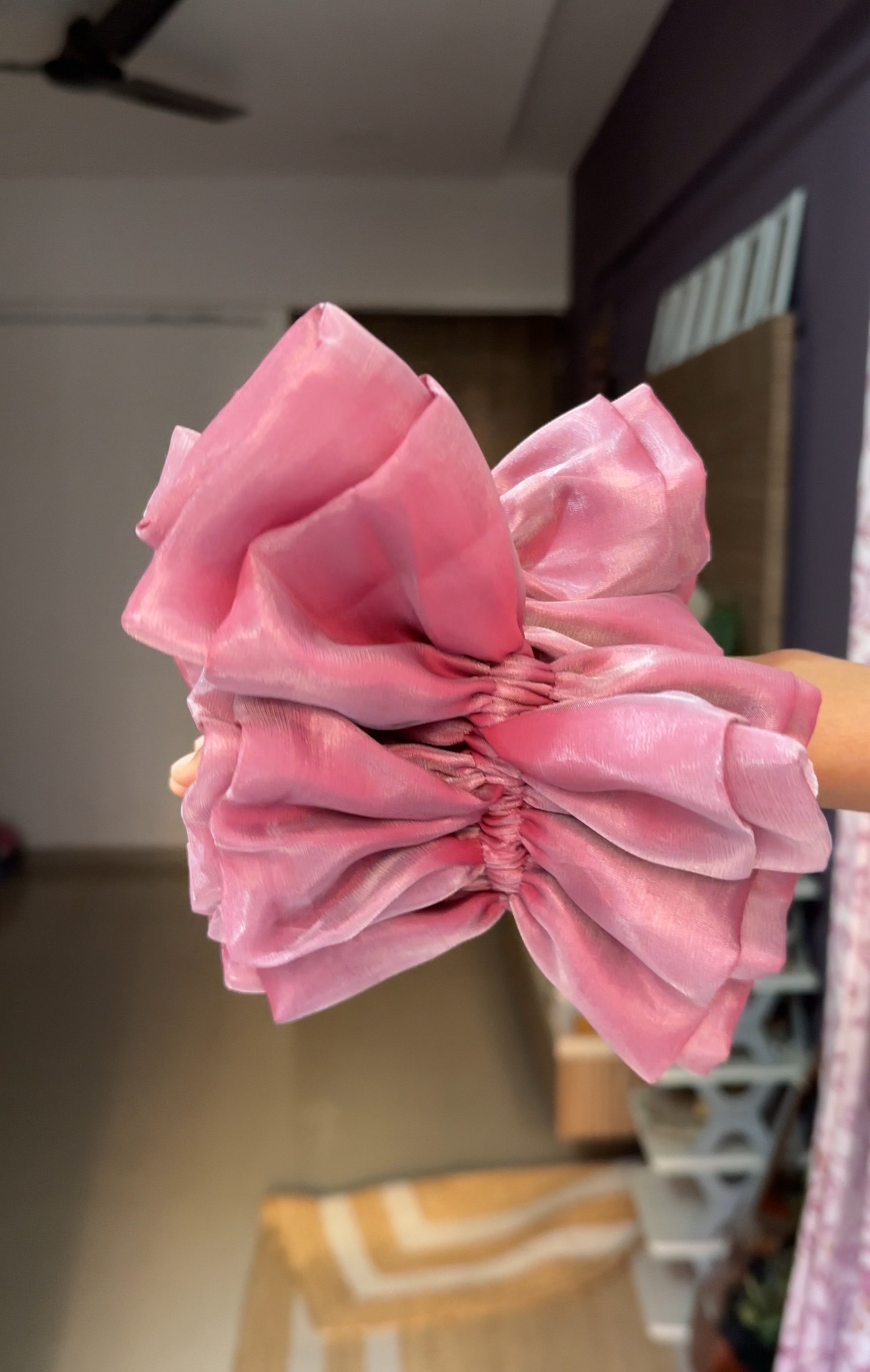 Flamingo Organza Ruffle Sleeves