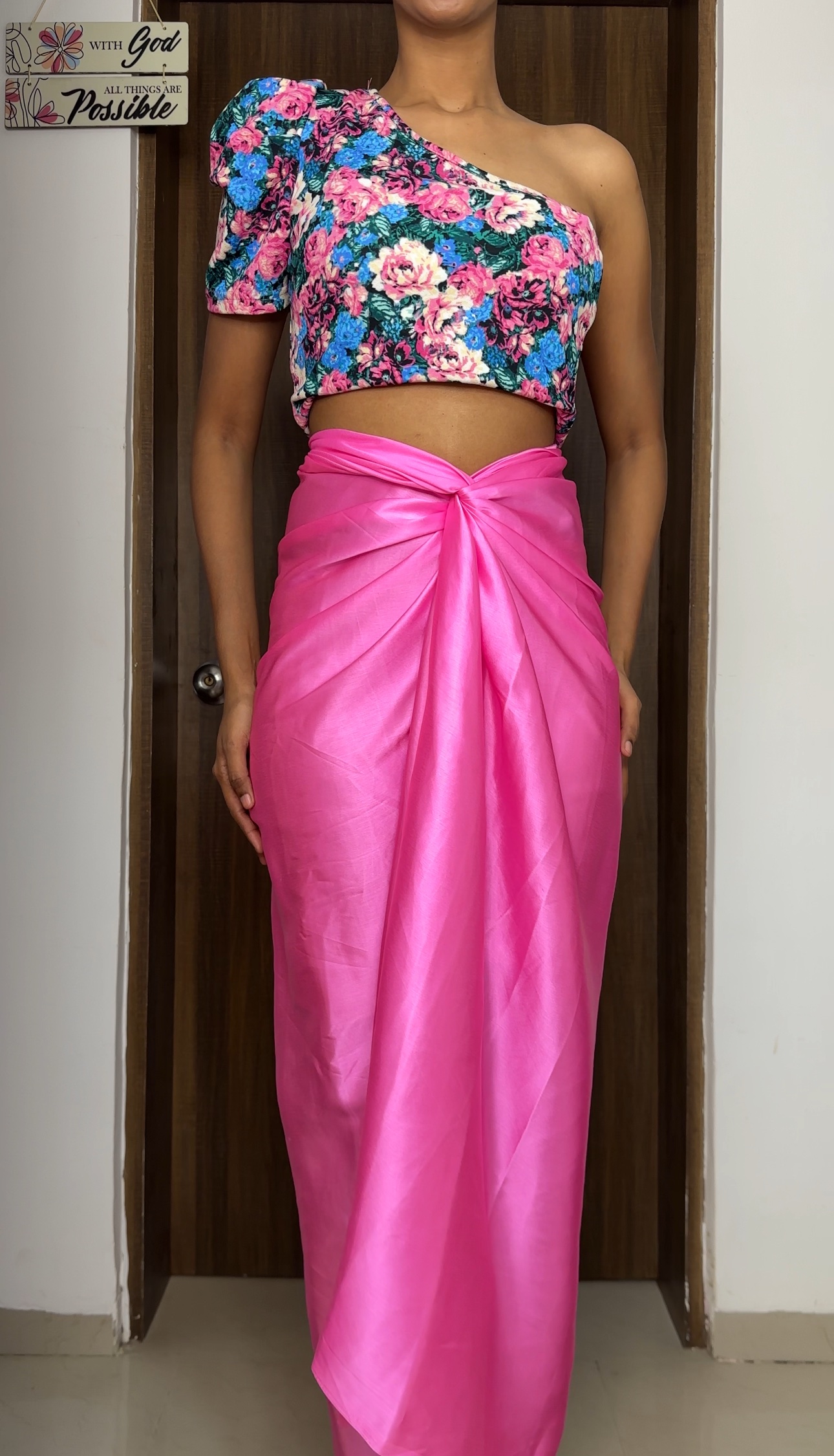 Baby Pink Satin Multiway Skirt