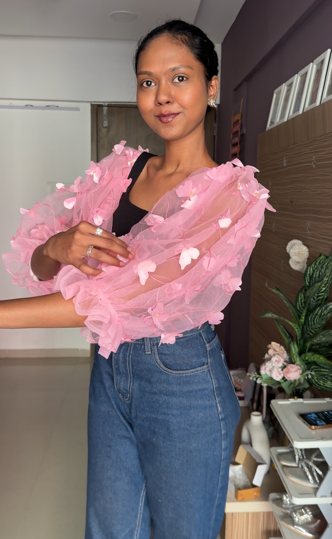 Pink Butterfly Net Sleeves