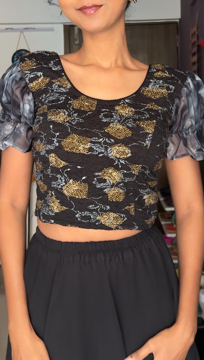 Black puff sleeves Blouse