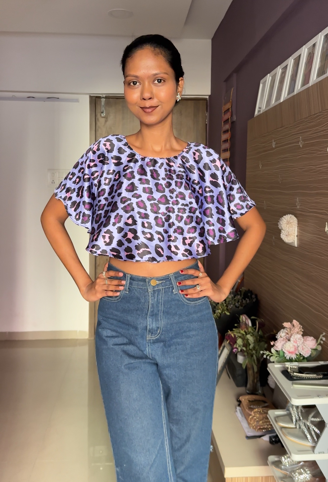 Animal Print Satin Cape