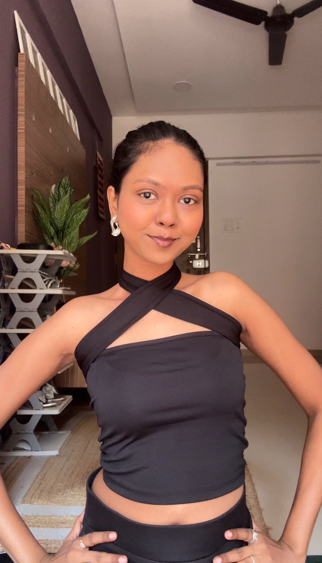 Black Multistyle Crop Top