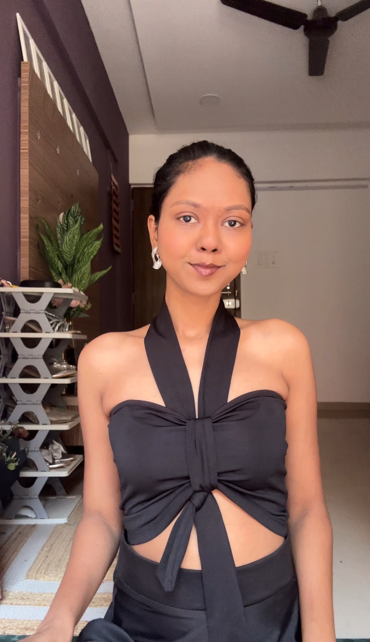 Black Multistyle Crop Top