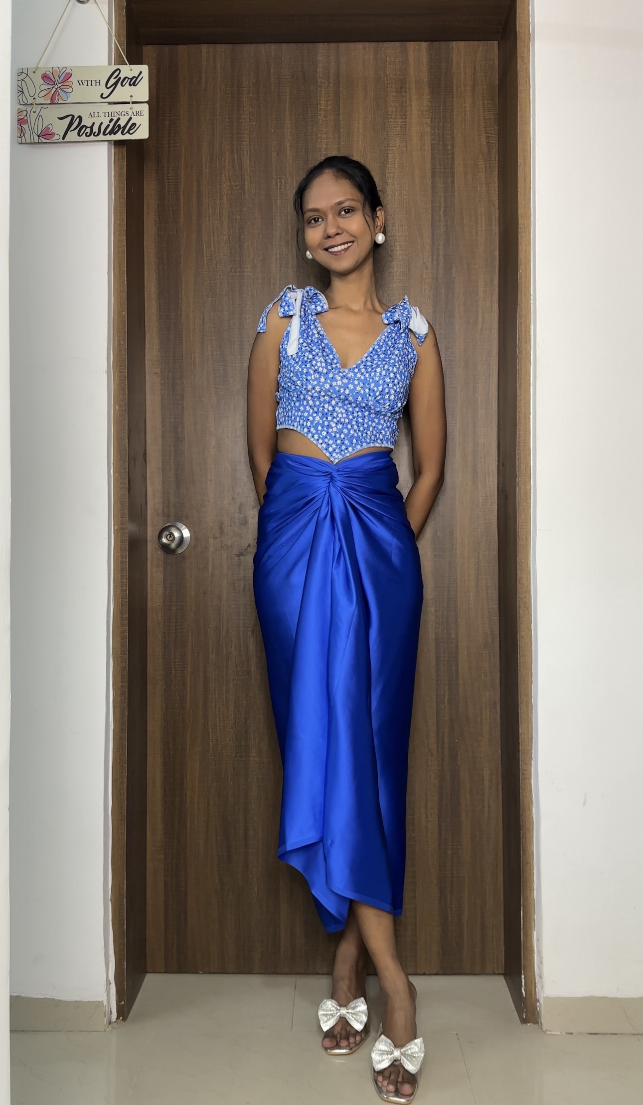 Royal Blue Satin Multiway Skirt