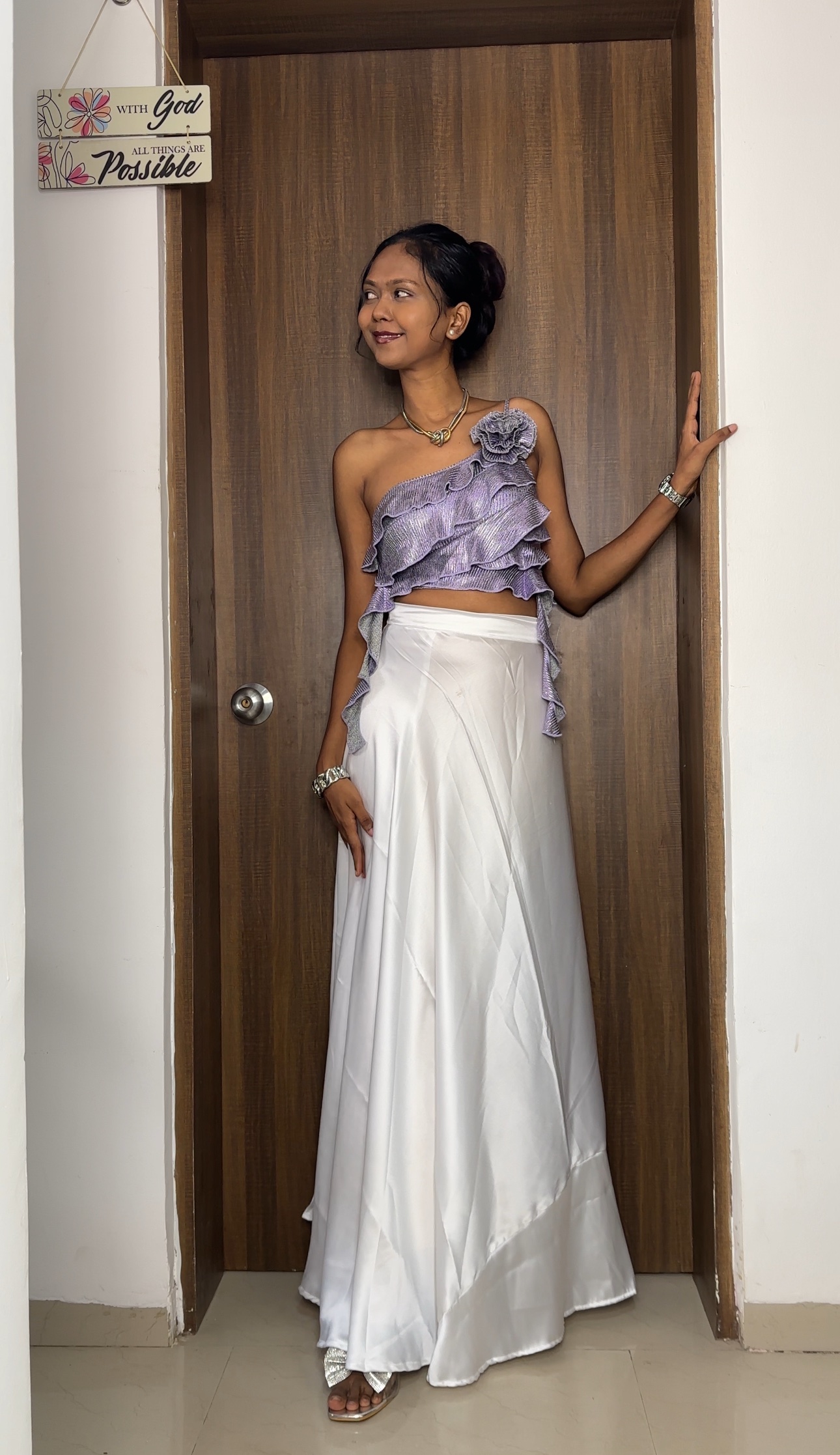 White Satin Wrap Skirt