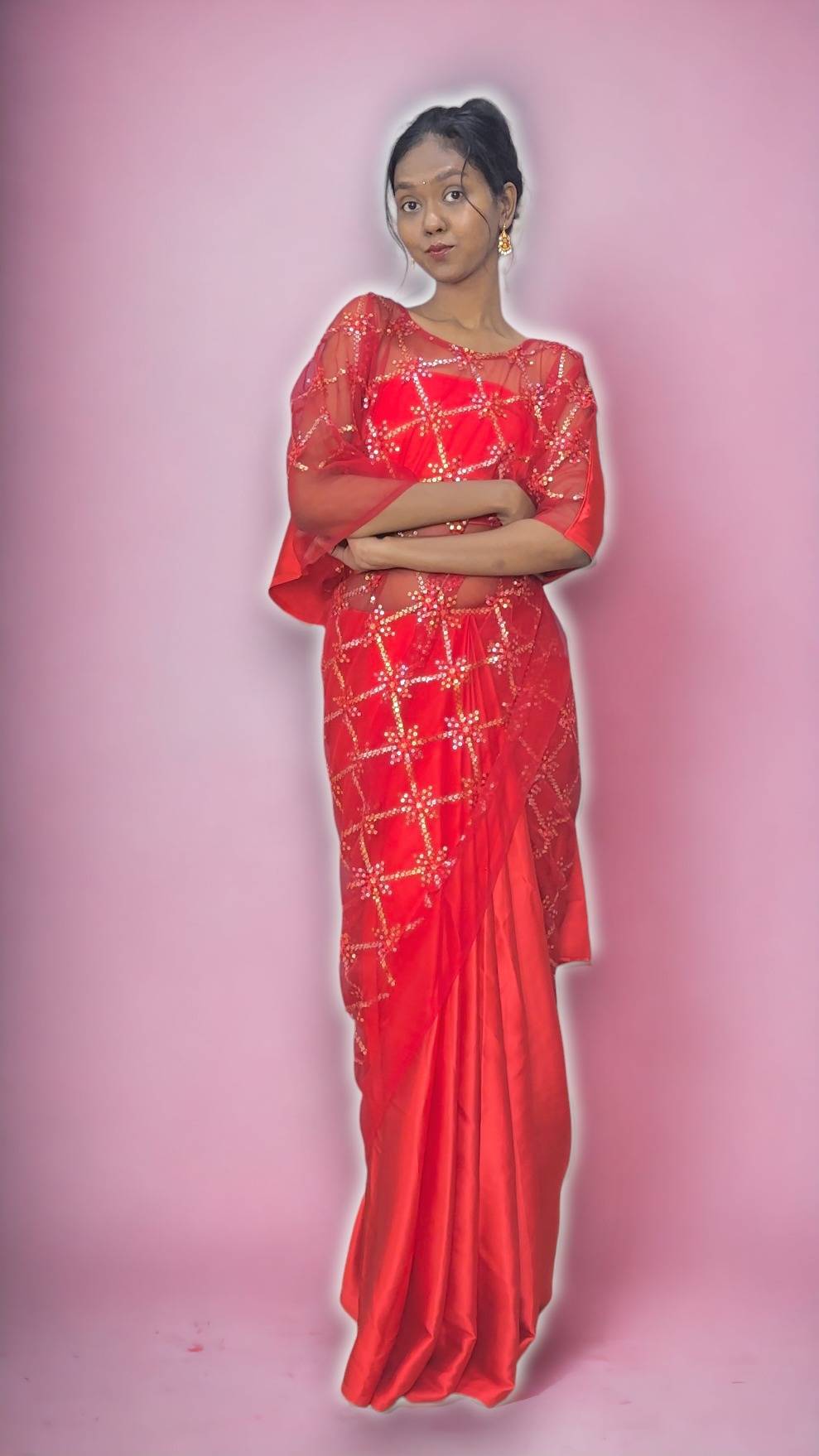 Red Kaftan Saree