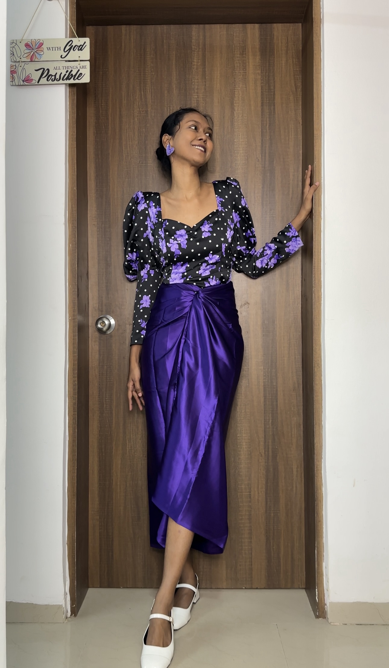 Voilet Satin Multiway Skirt