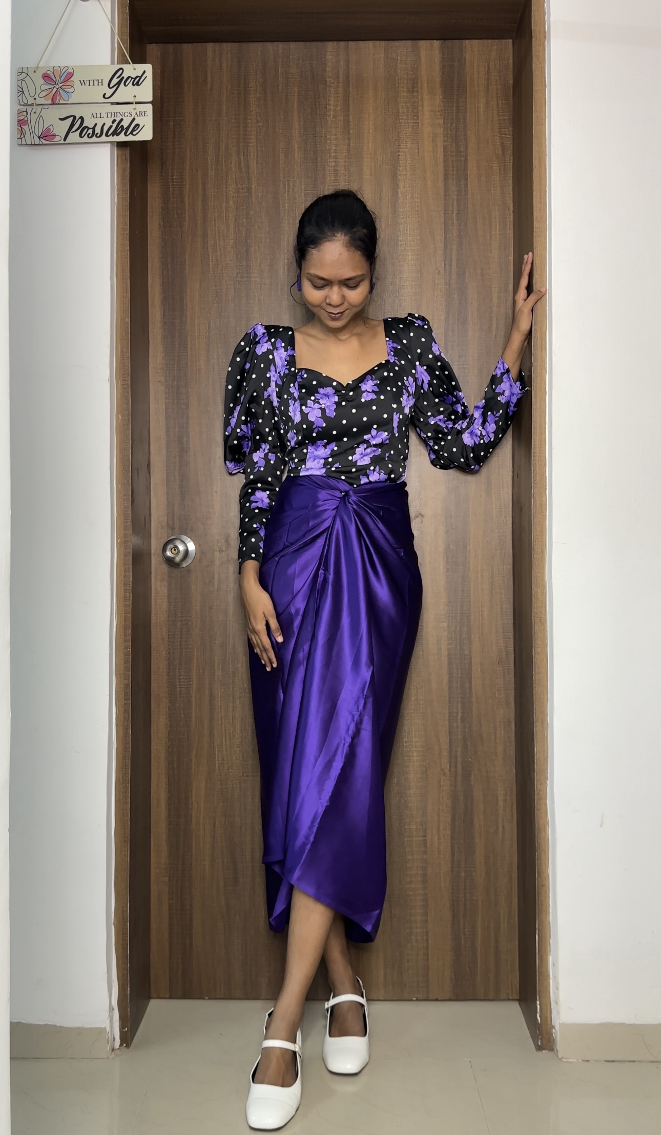 Voilet Satin Multiway Skirt