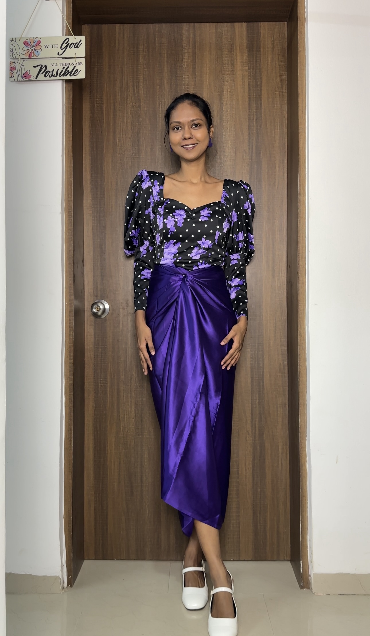 Voilet Satin Multiway Skirt