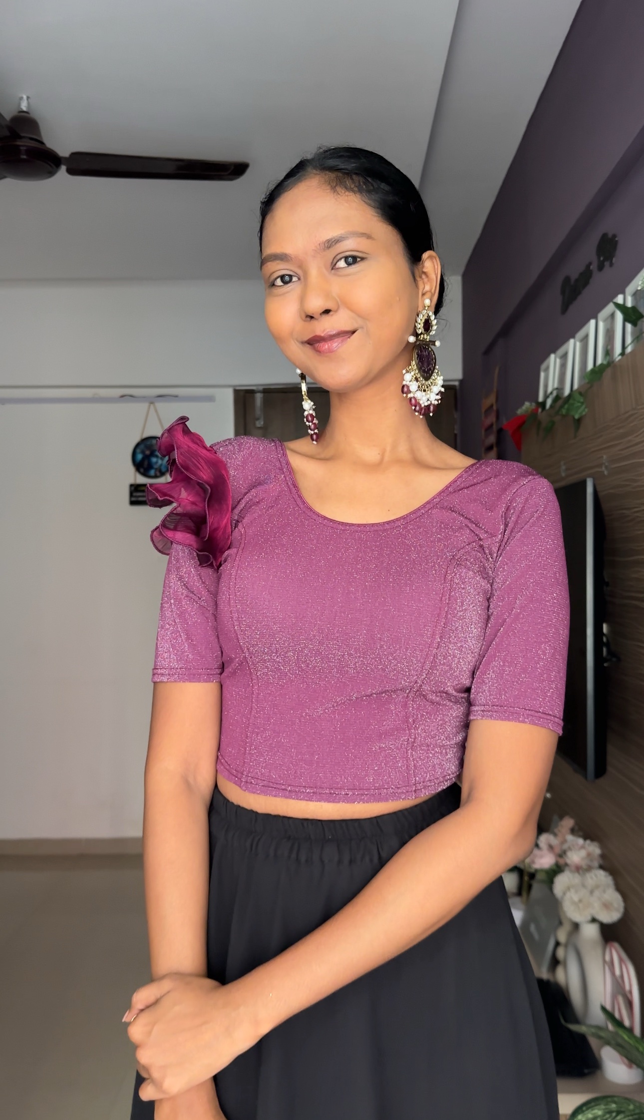 One side ruffle Blouse