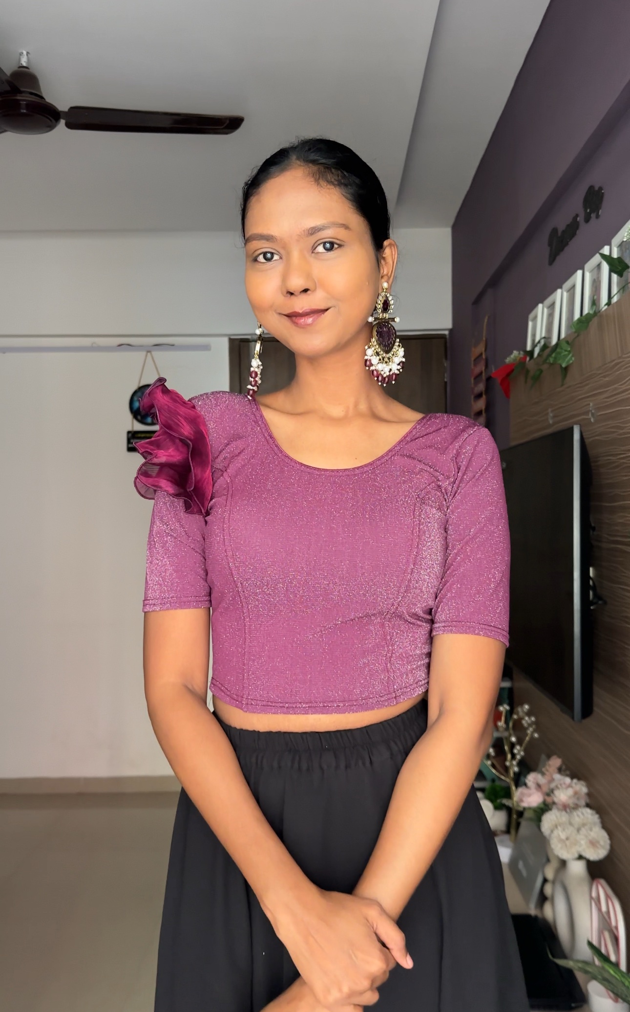 One side ruffle Blouse