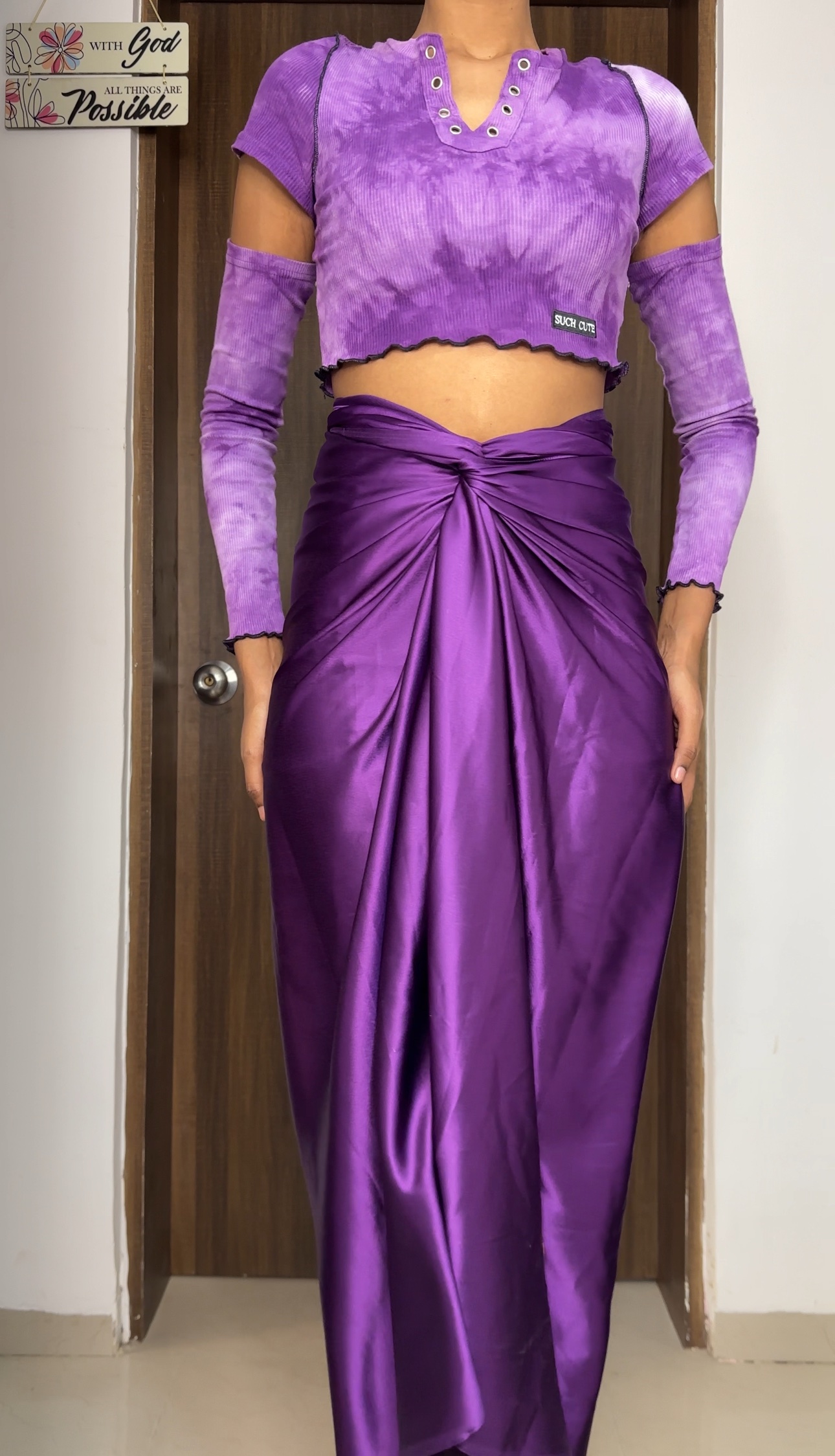 Pretty Purple Satin Multiway Skirt