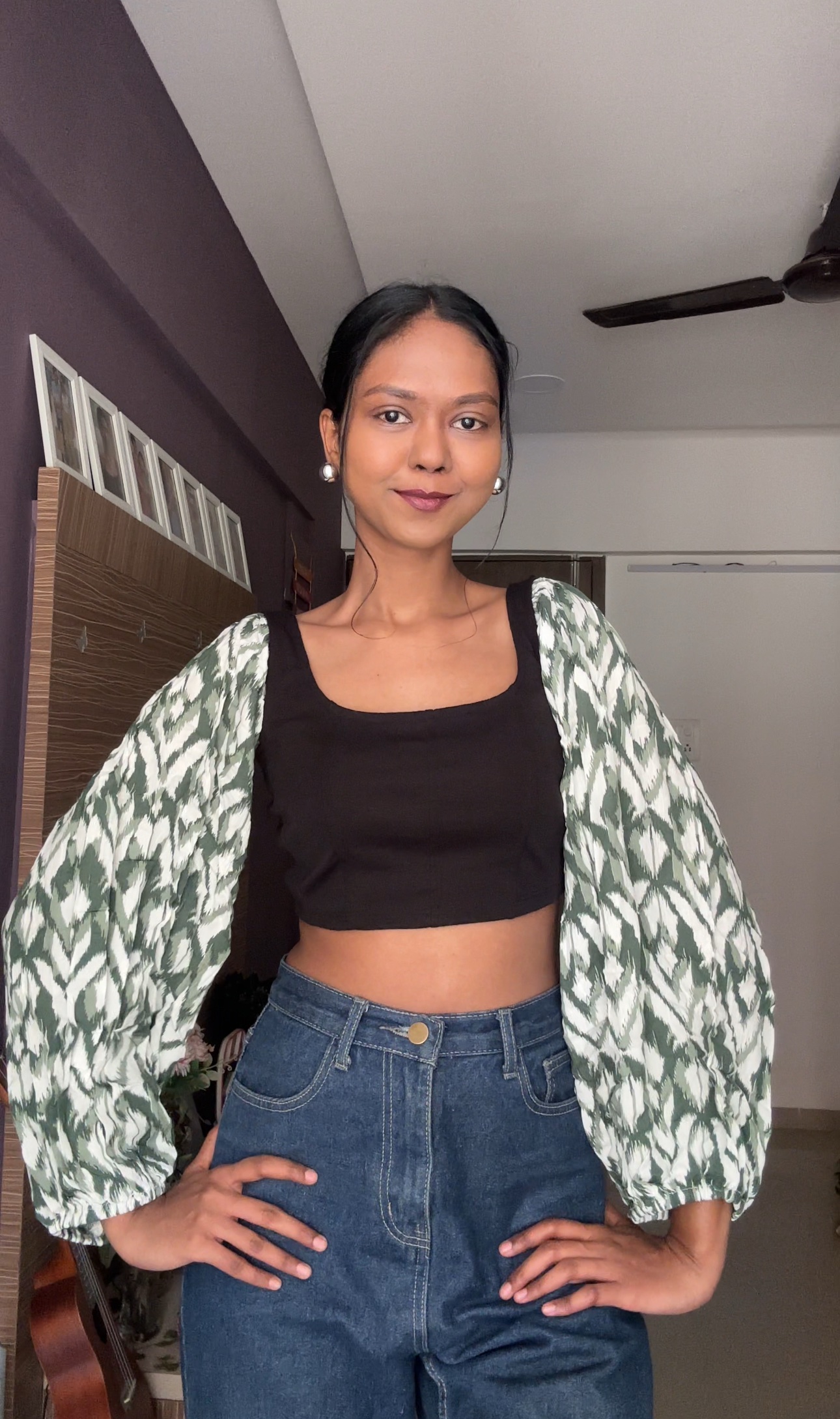 Olive Green Rayon Detachable Sleeves