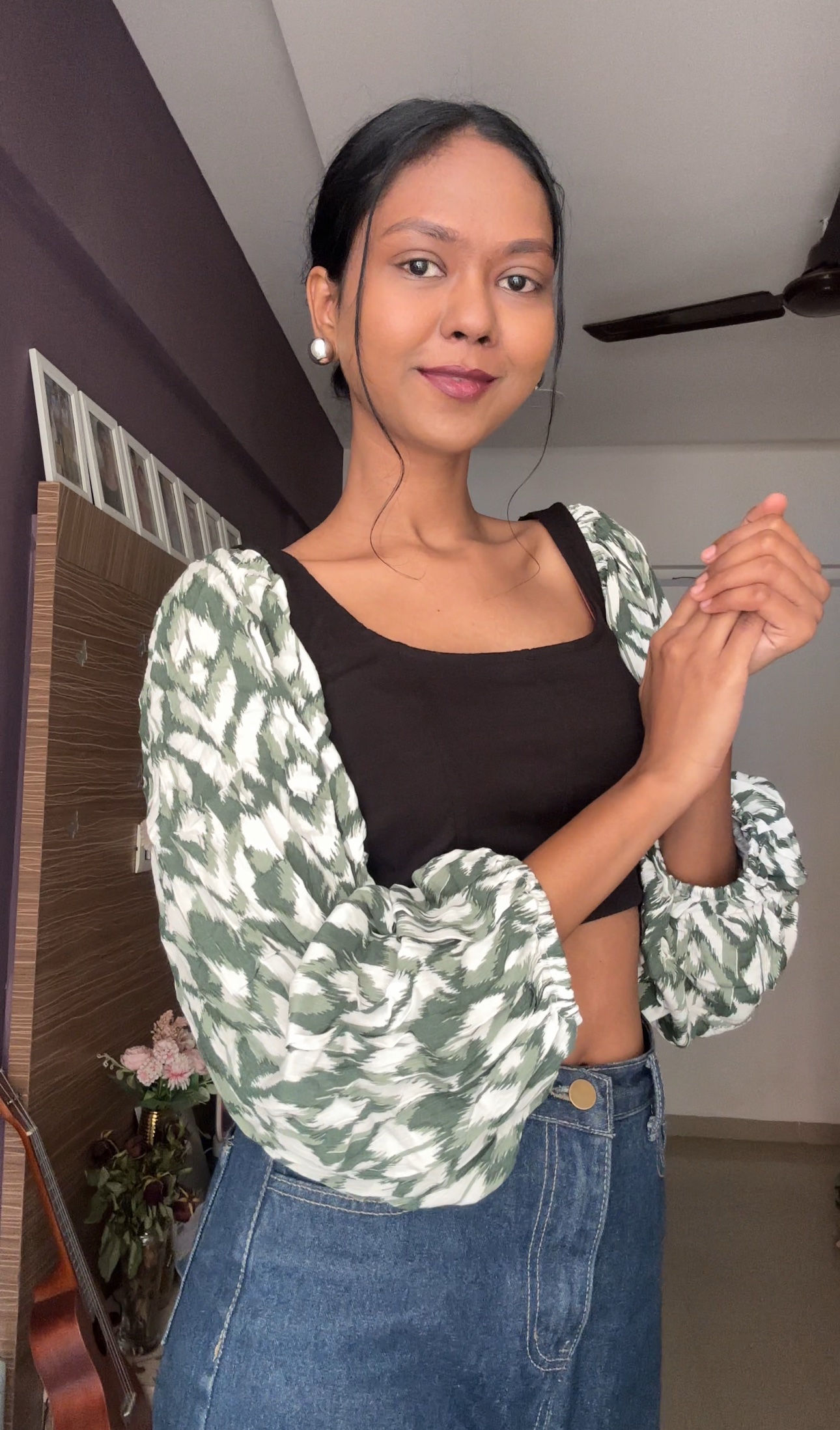 Olive Green Rayon Detachable Sleeves