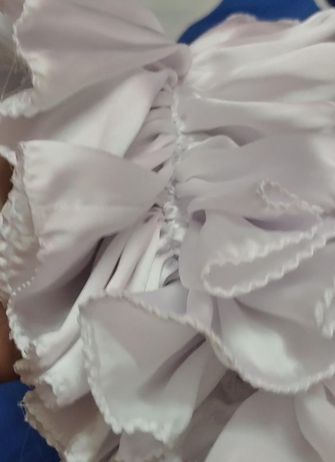 White Satin Ruffle Sleeves