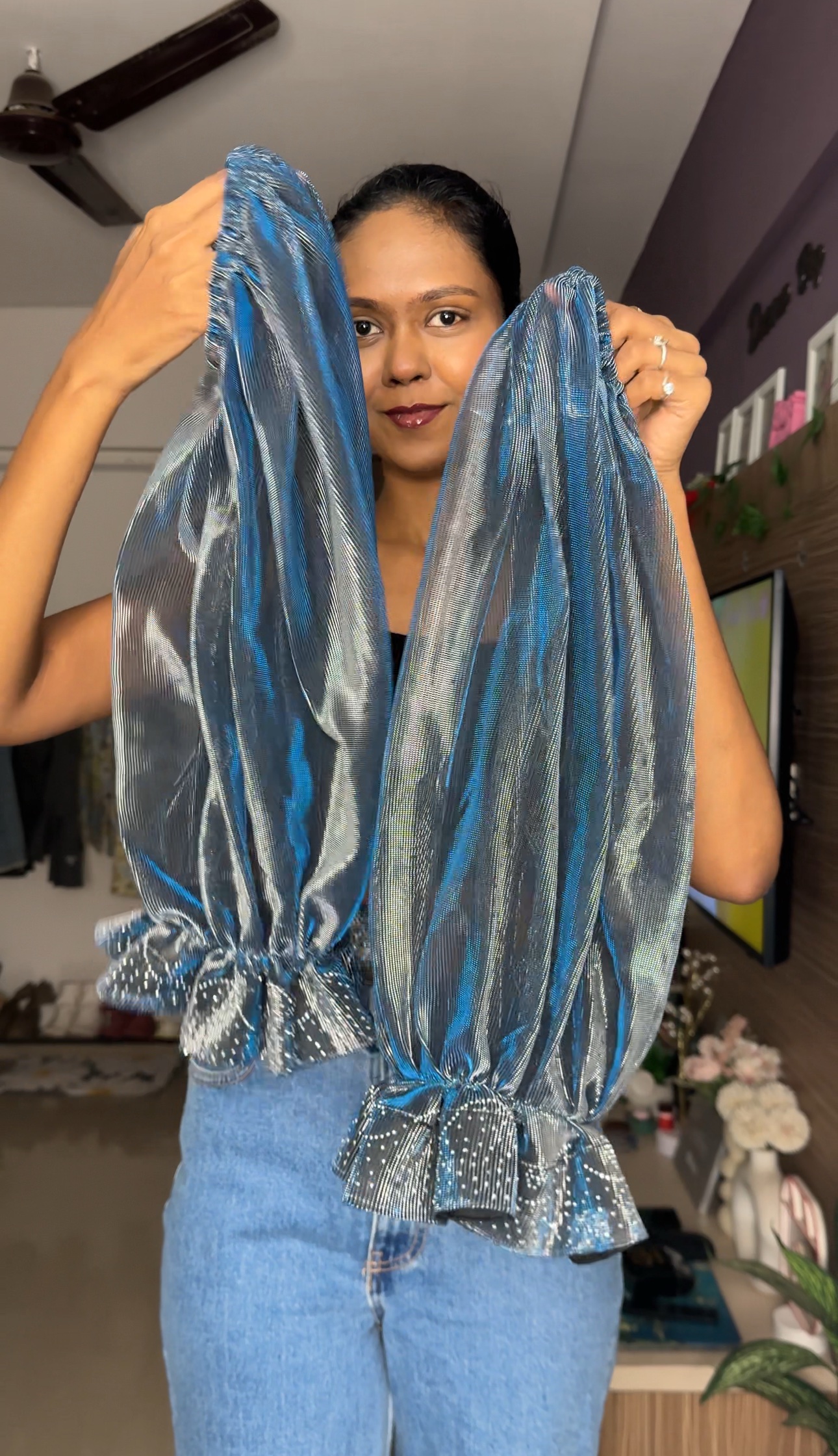 Blue Holographic Detachable Sleeves