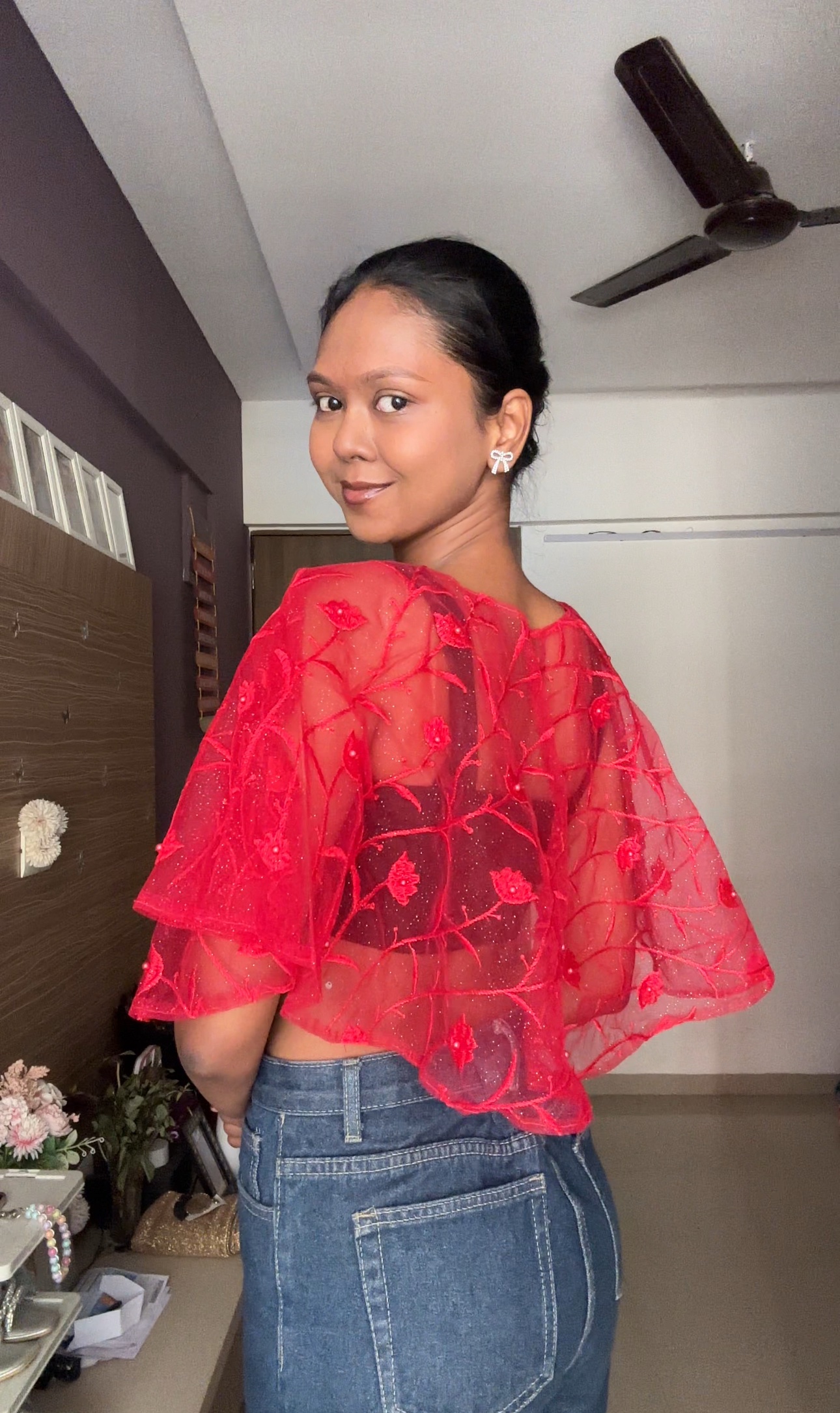 Pink Embroidered Cape