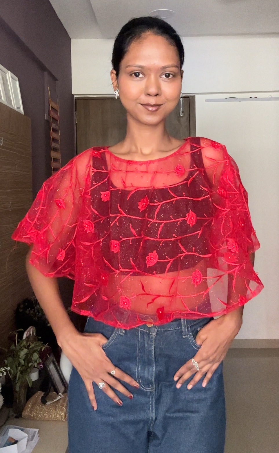 Pink Embroidered Cape