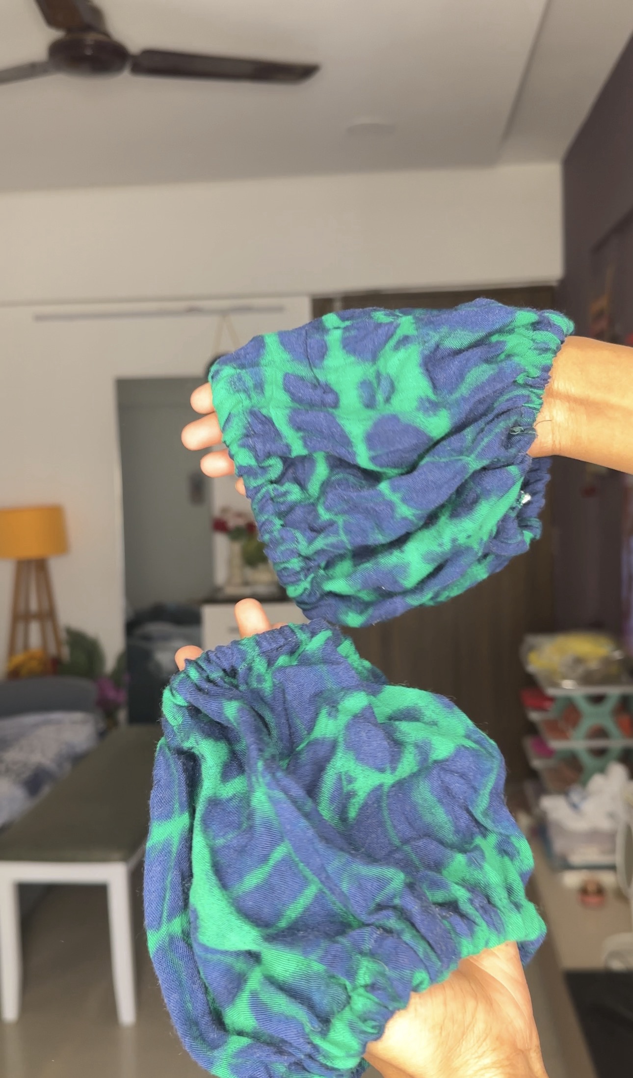 Blue Green Short Cotton Sleeves