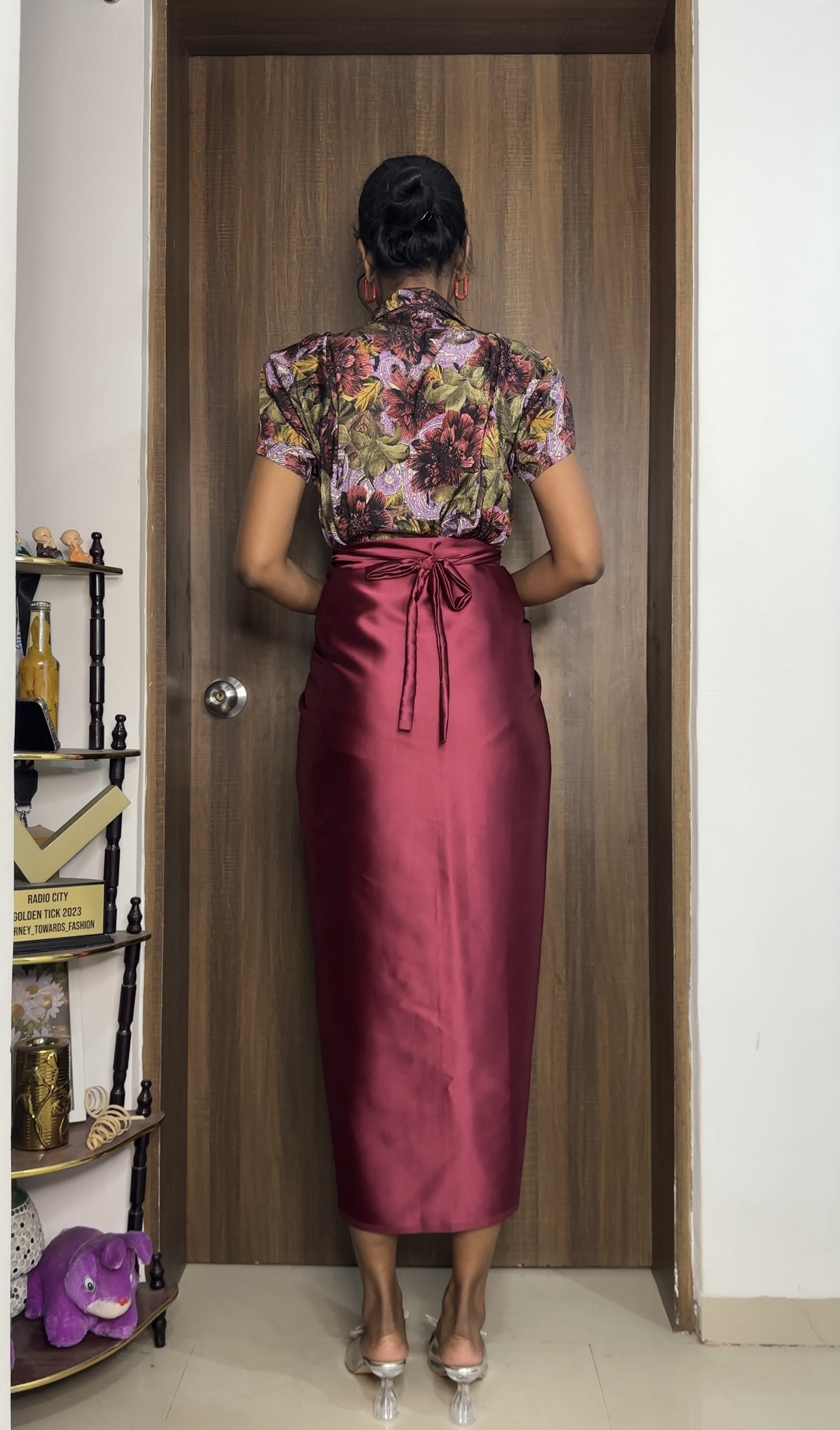 Maroon Satin Multiway Skirt