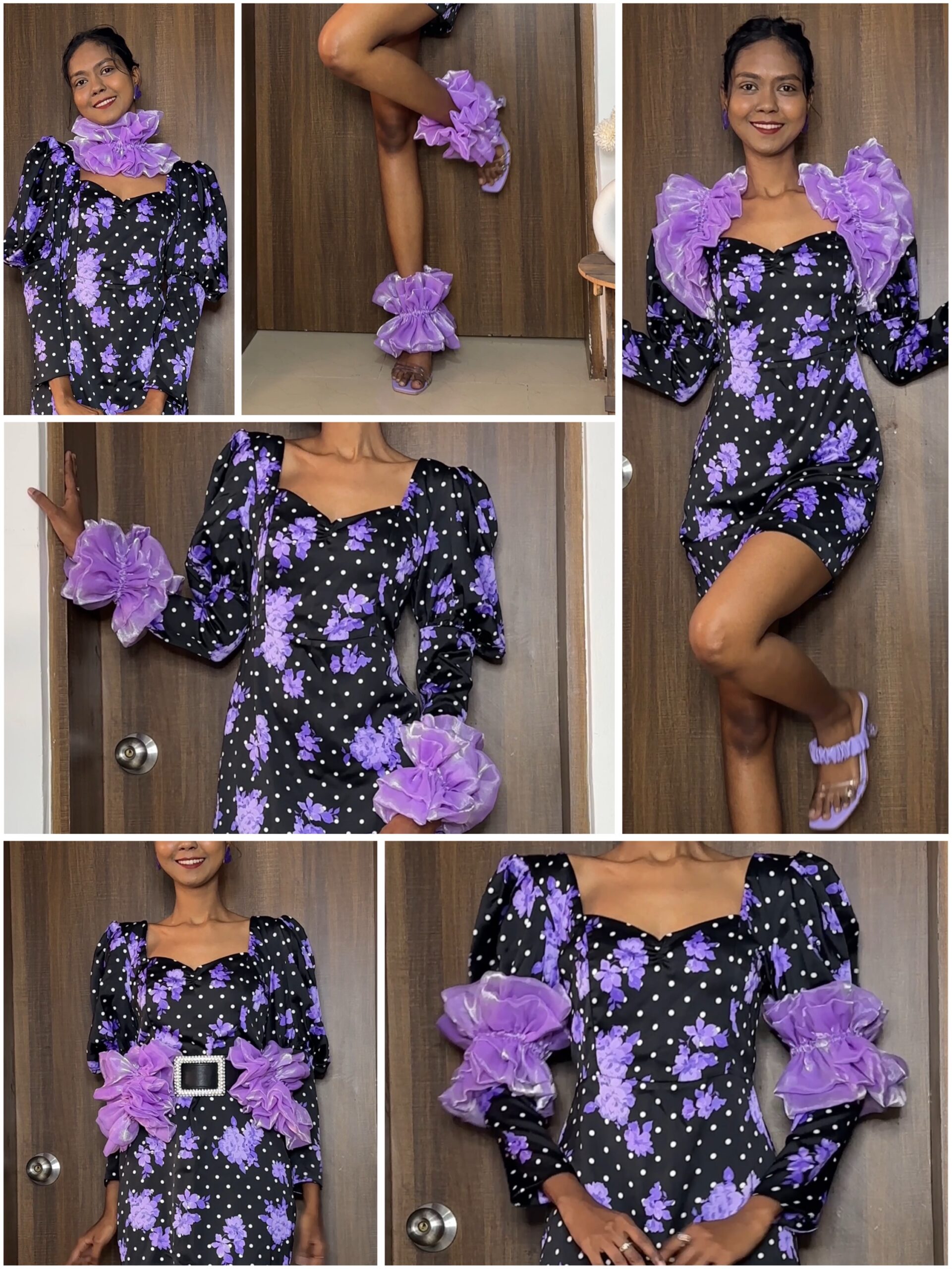 Lavender Organza Detachable Ruffle Sleeves