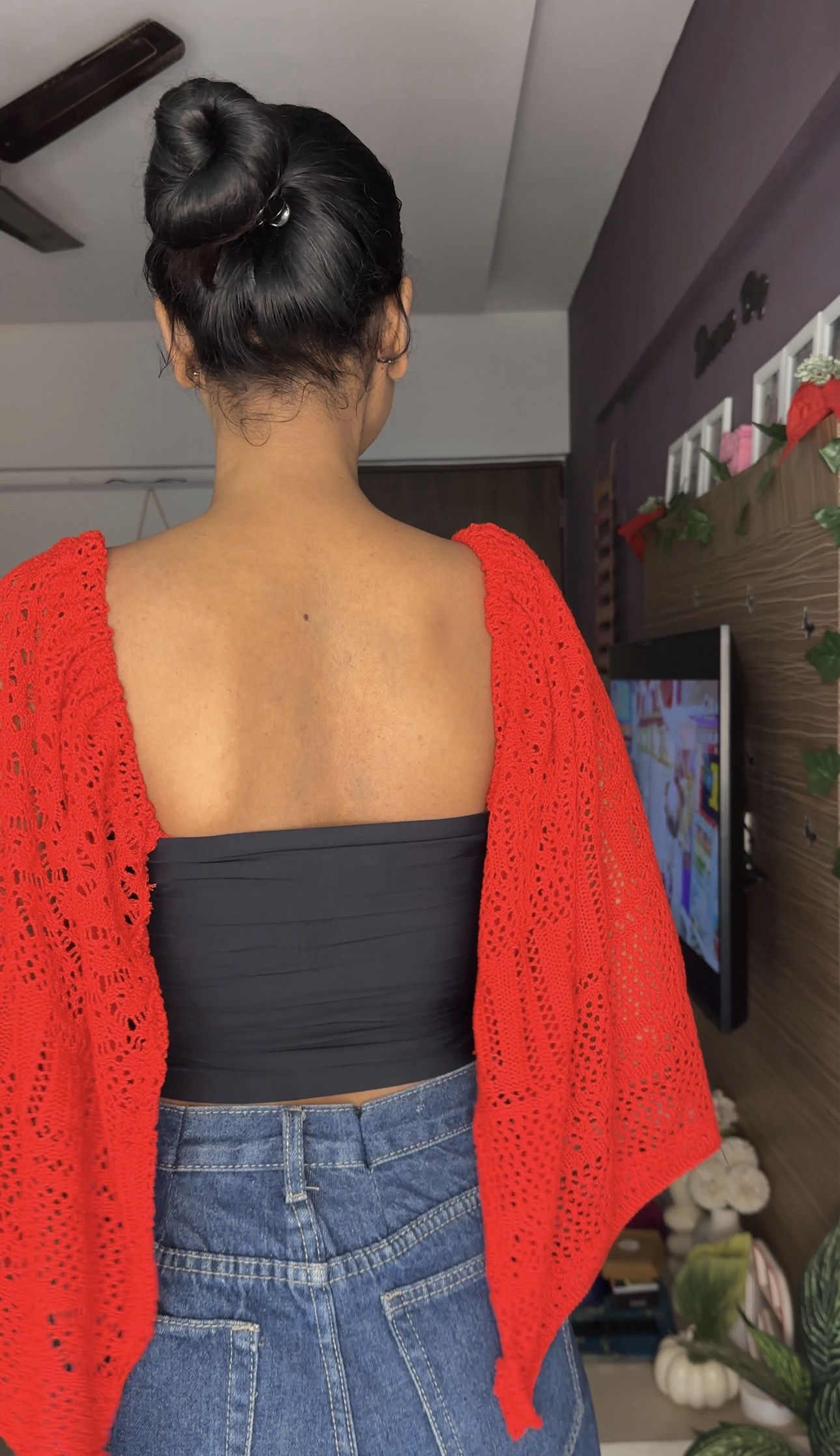 Red Crochet Detachable Bra Strap Sleeves