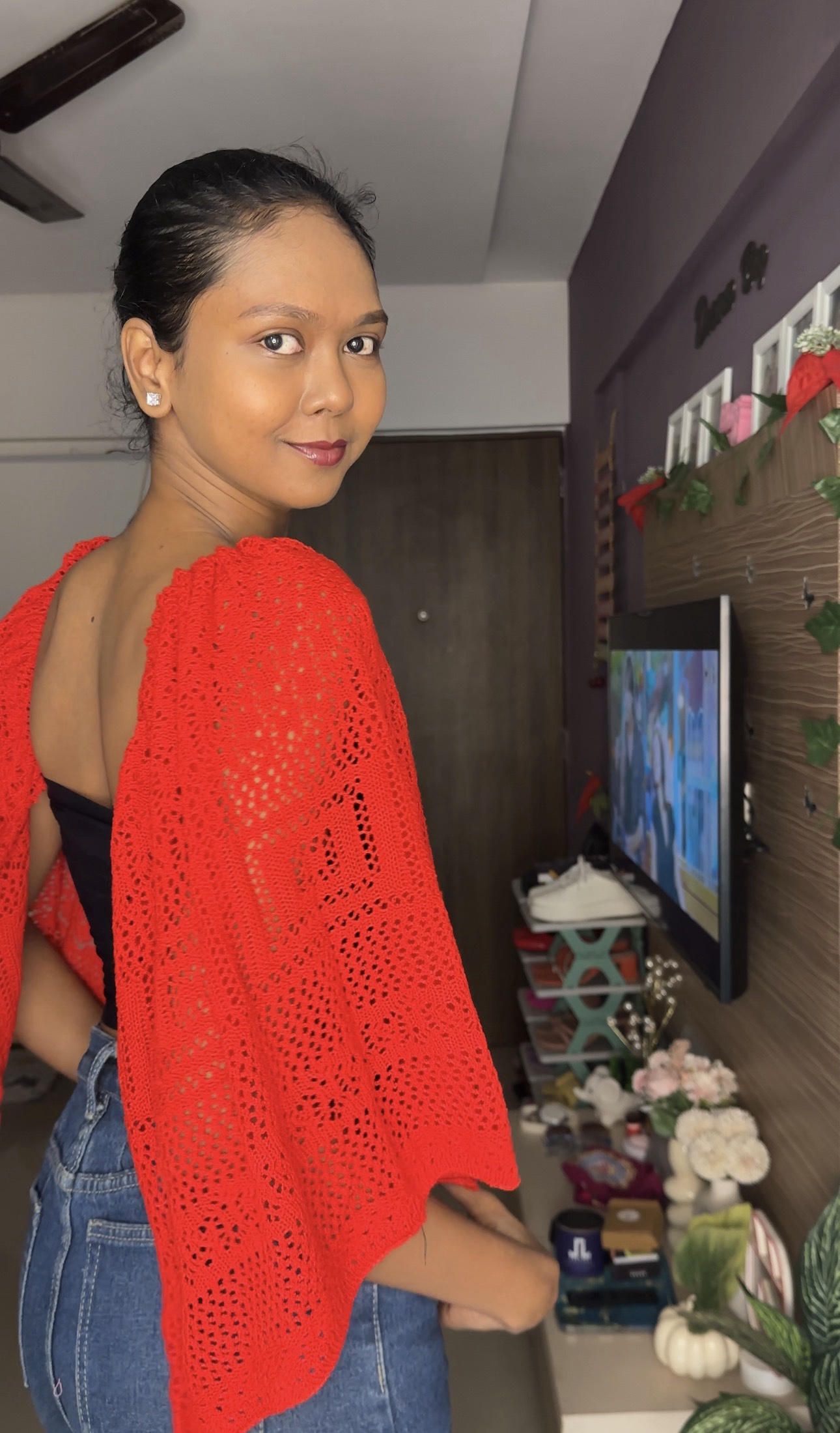 Red Crochet Detachable Bra Strap Sleeves