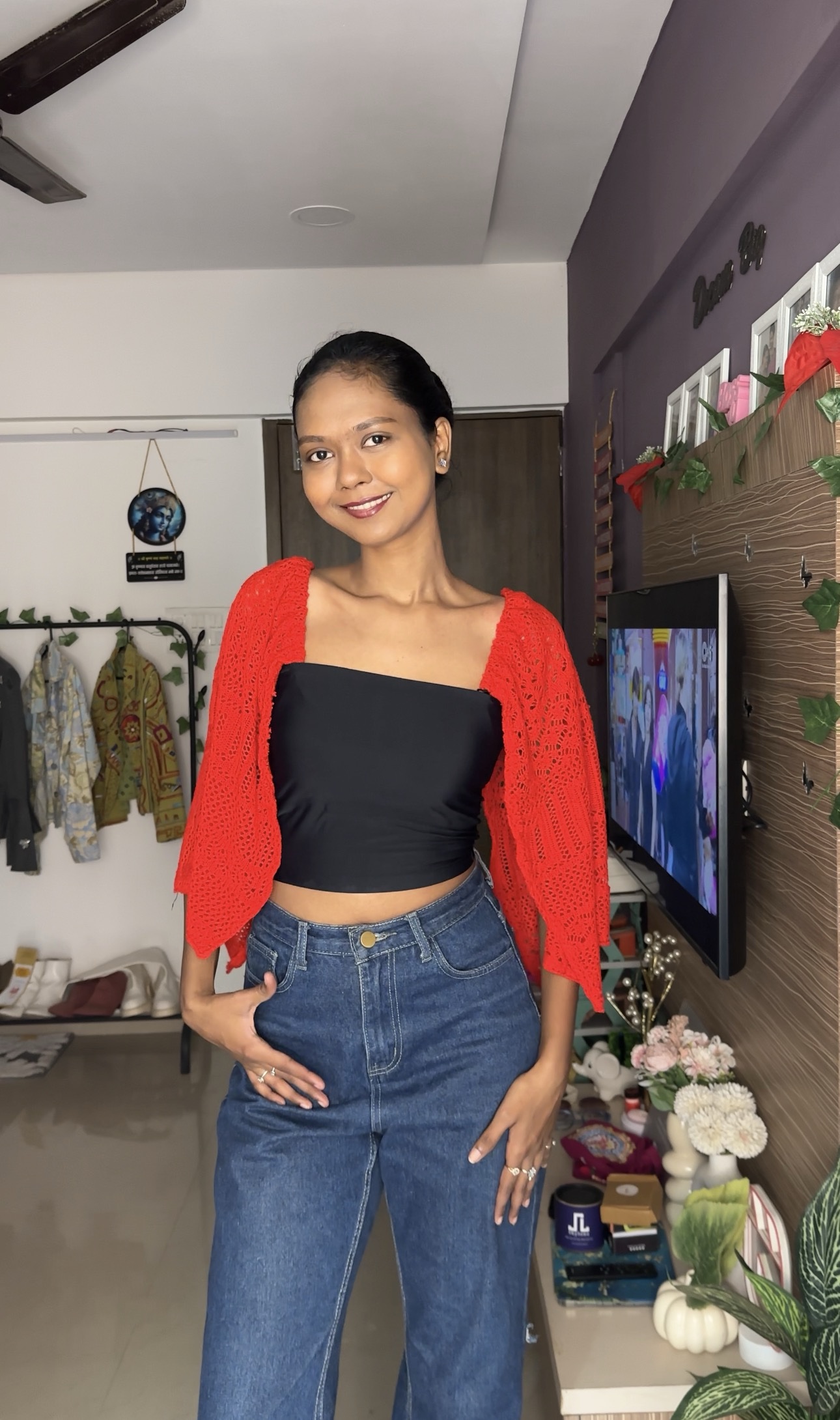 Red Crochet Detachable Bra Strap Sleeves