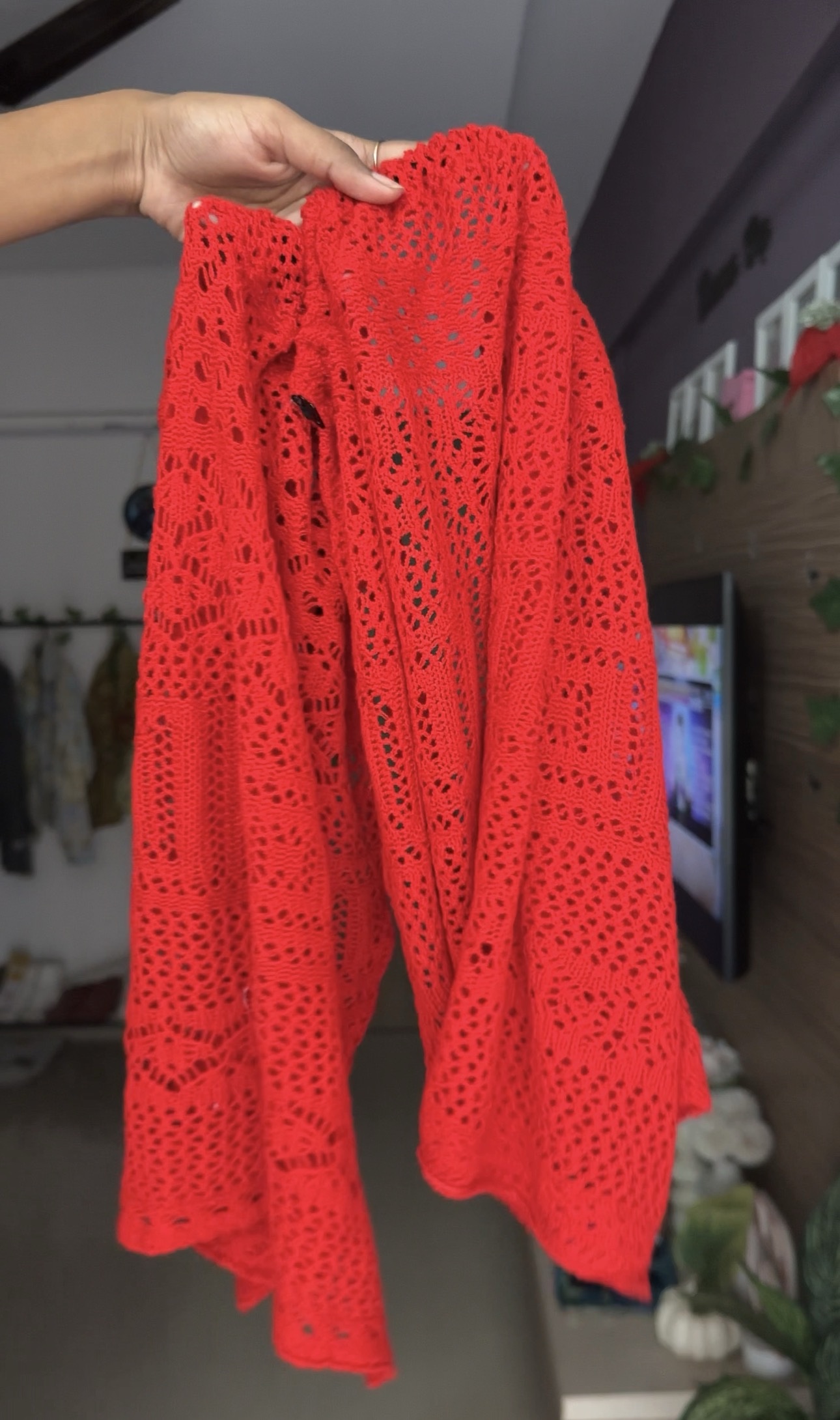 Red Crochet Detachable Bra Strap Sleeves