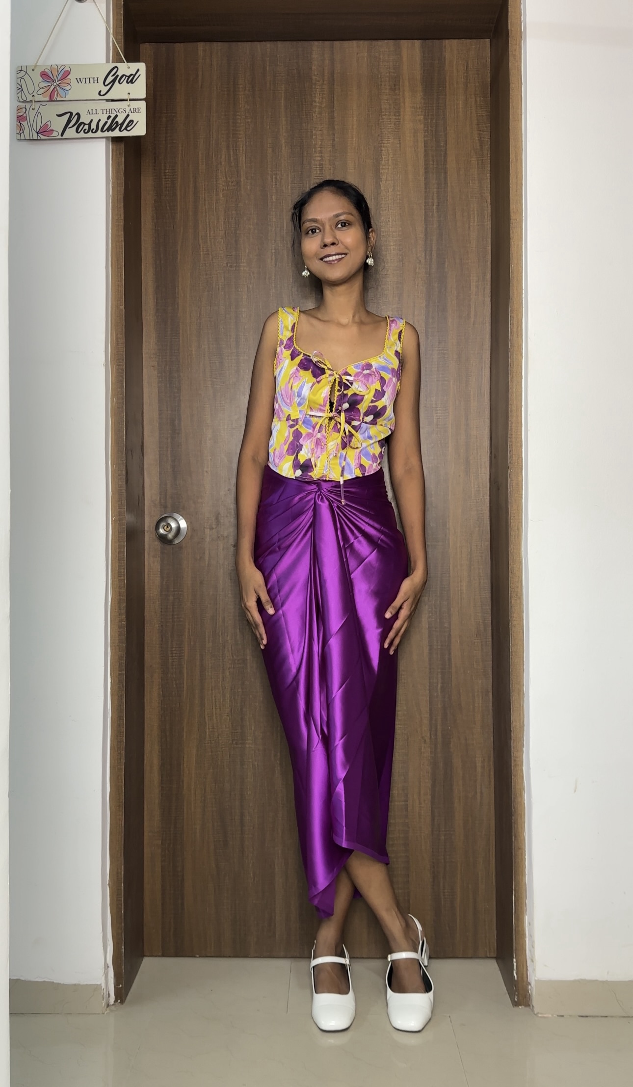 Veronica Purple Satin Multiway Skirt