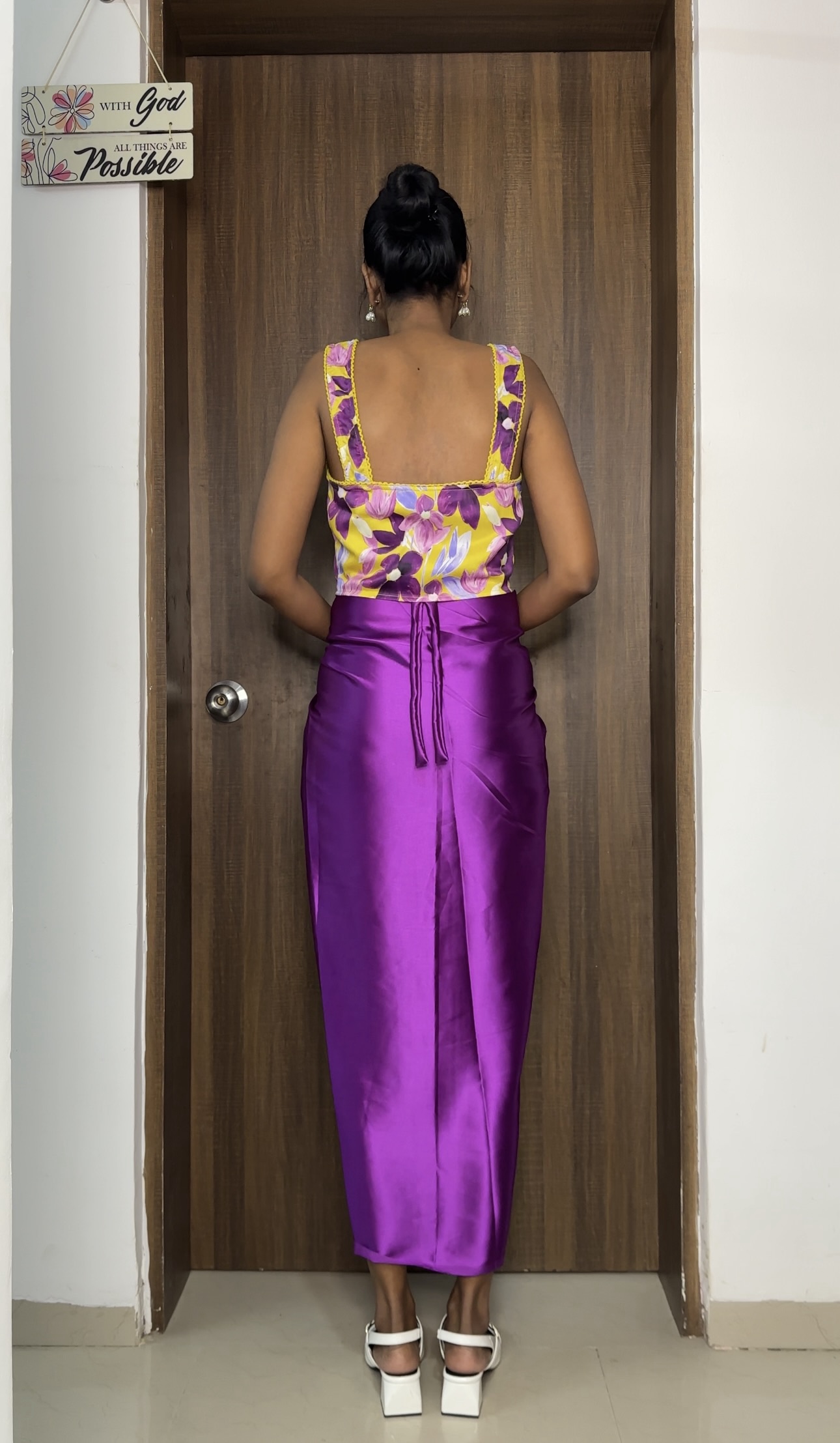 Veronica Purple Satin Multiway Skirt
