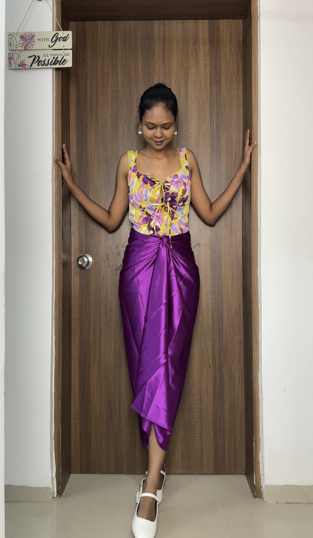 Veronica Purple Satin Multiway Skirt