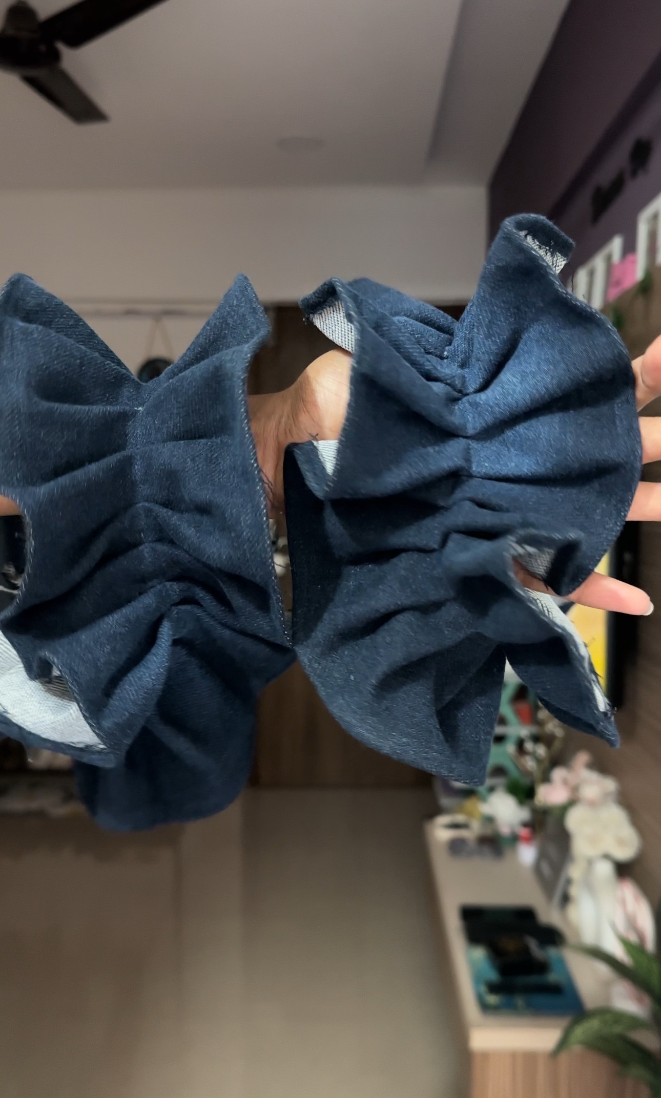 Denim Ruffle Sleeves